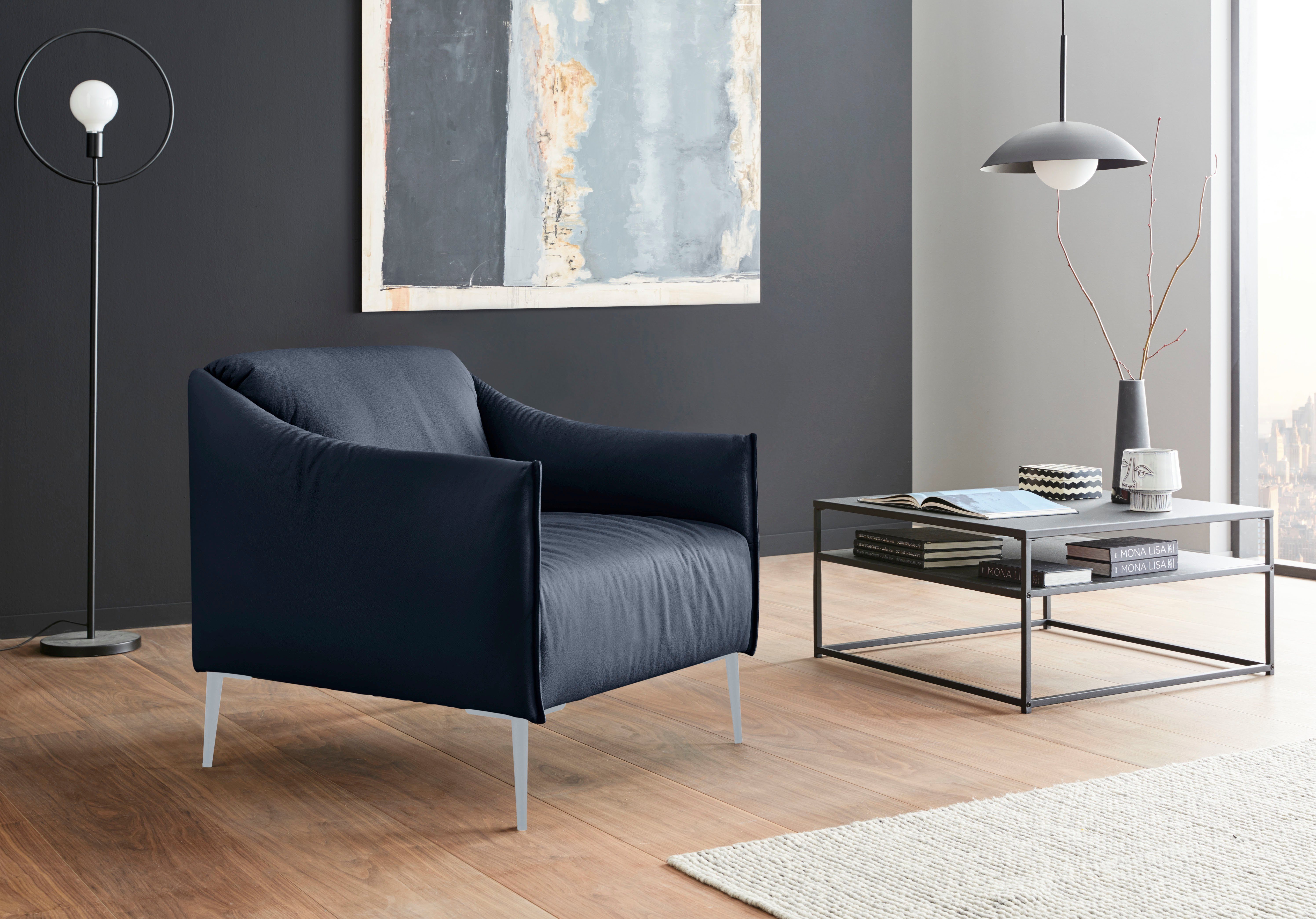 W.SCHILLIG Cocktailsessel sally, mit Metallfüßen in Silber matt