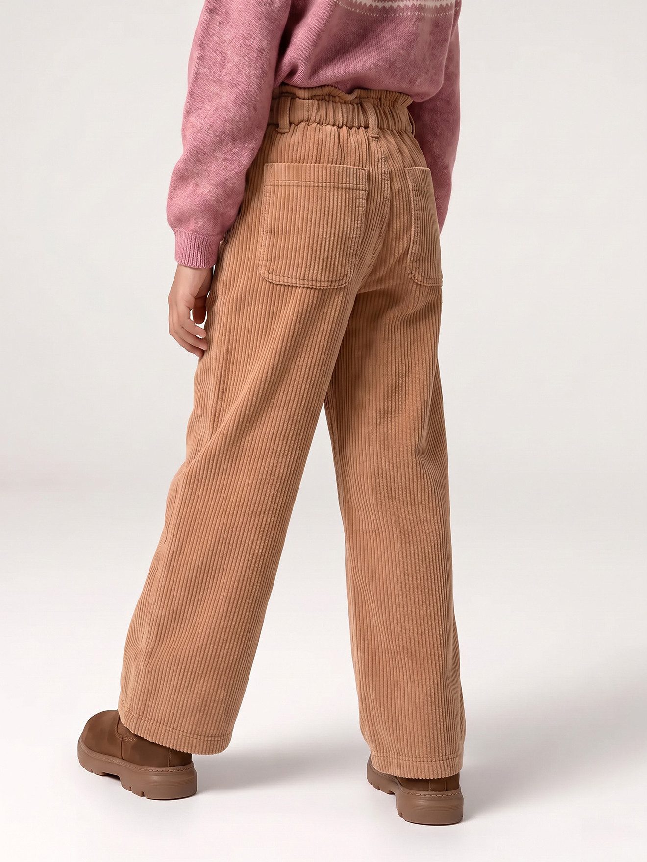 vertbaudet Cordhose Weite Mädchen Cordhose mit Paperbag-Bund – Bild 5 von 5