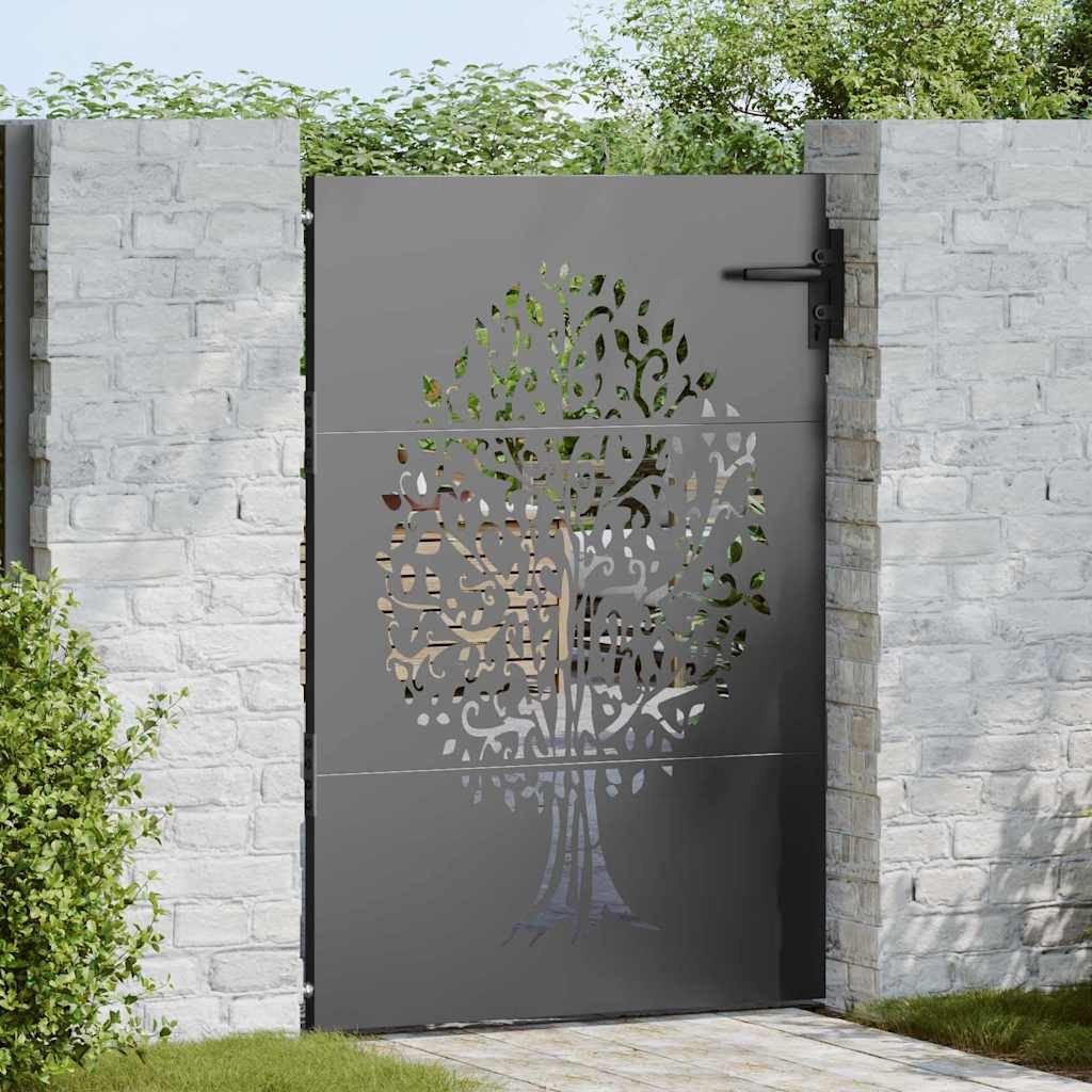 vidaXL Gartentor Gartentor 85 x 125 cm Pulverbeschichteter Stahl Abschließbar