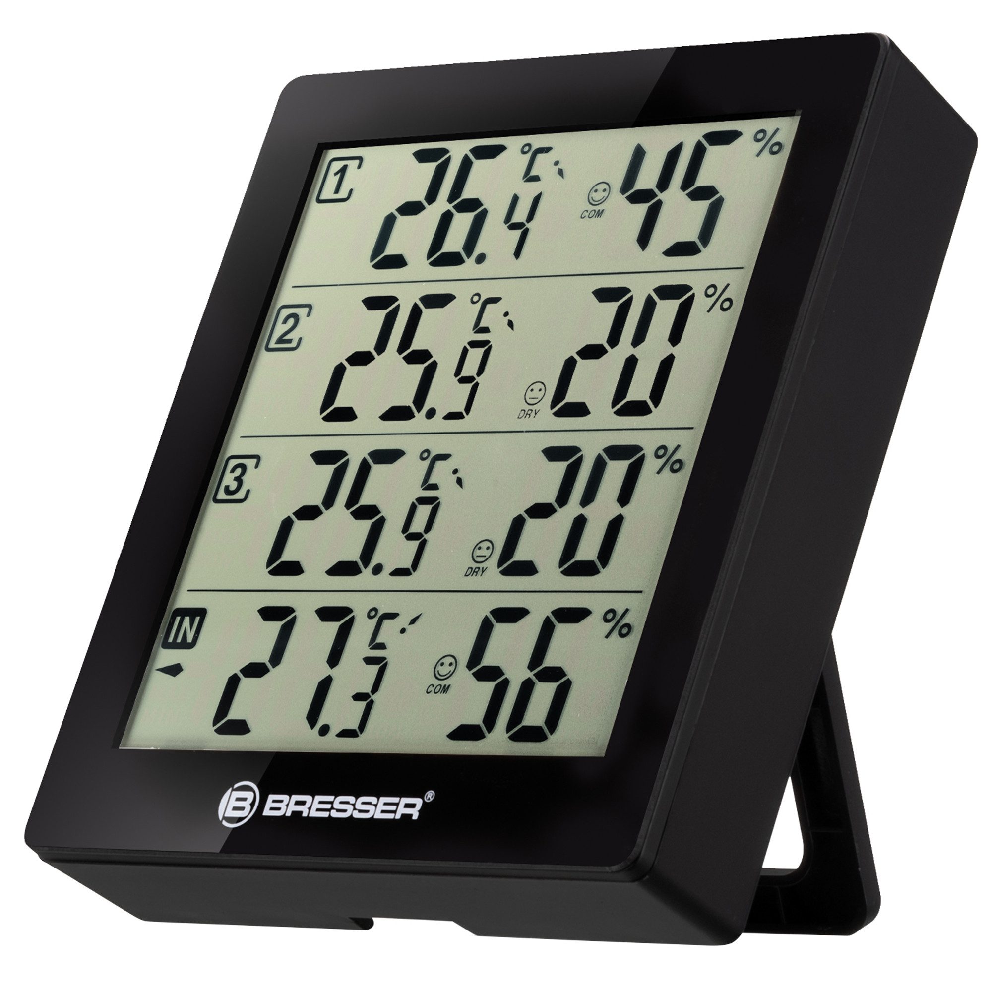 Hygrometer Thermo- / Hygrometer Quadro mit 3 Außensensoren s.