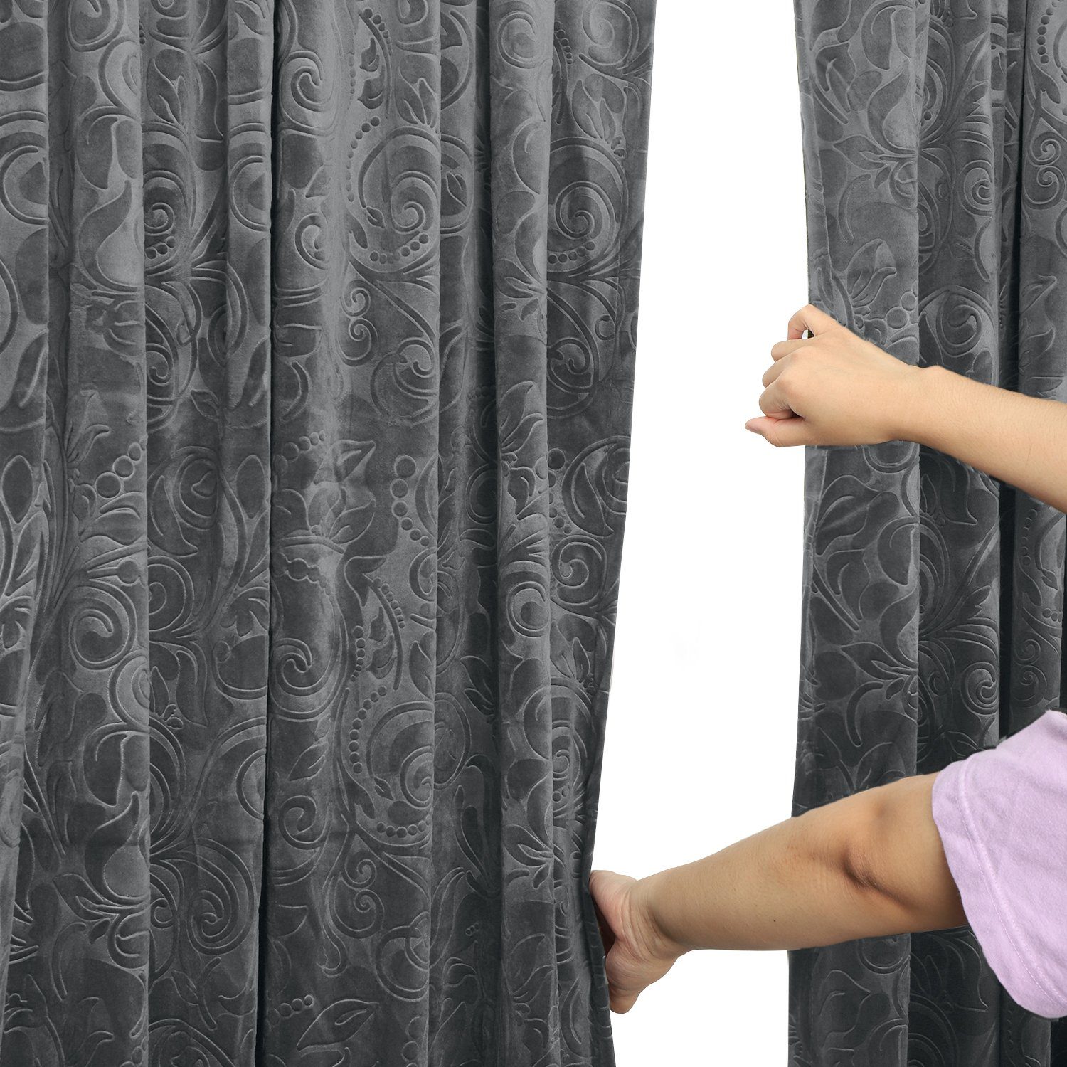 BTTO V&G Vorhang Gardinen Blickdicht Vorhang Samt Velvet Kräuselband (2 St), blickdicht, Vorhang Wohnzimmer – Bild 4 von 5