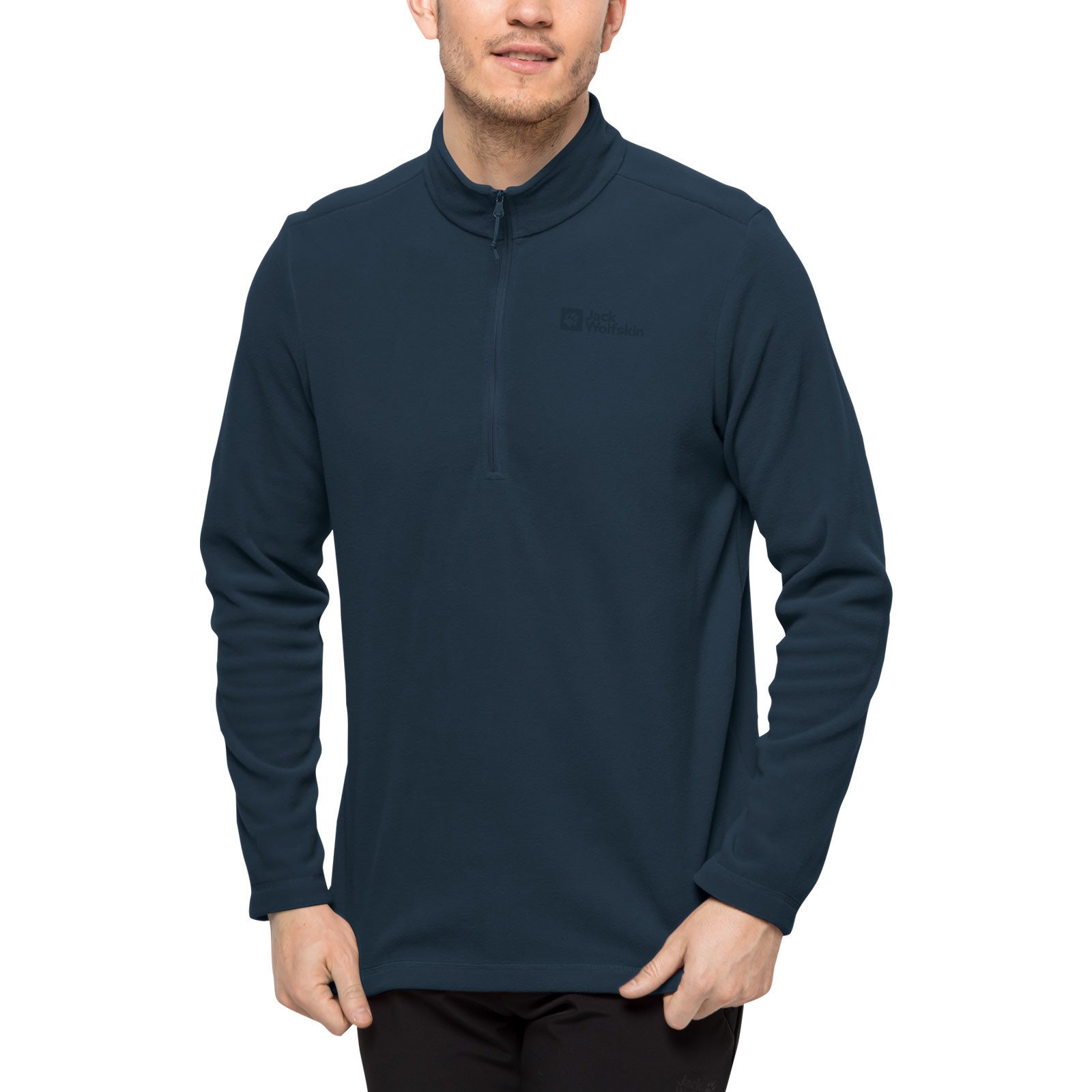 Jack Wolfskin Stehkragenpullover Fleecepullover Taunus mit Markenlogo auf d günstig online kaufen