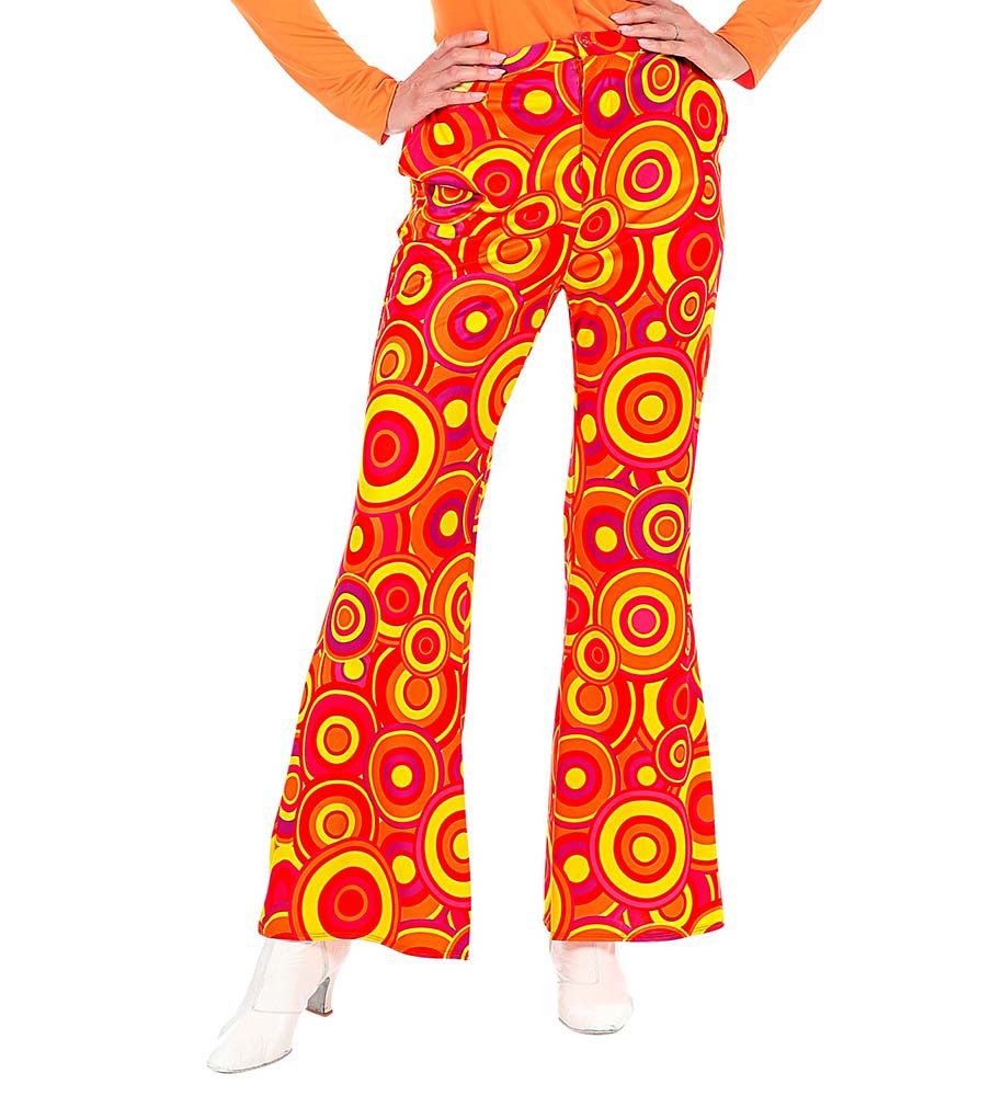 Widmann S.r.l. Kostüm Schlaghose 70er Damen bubbles orange