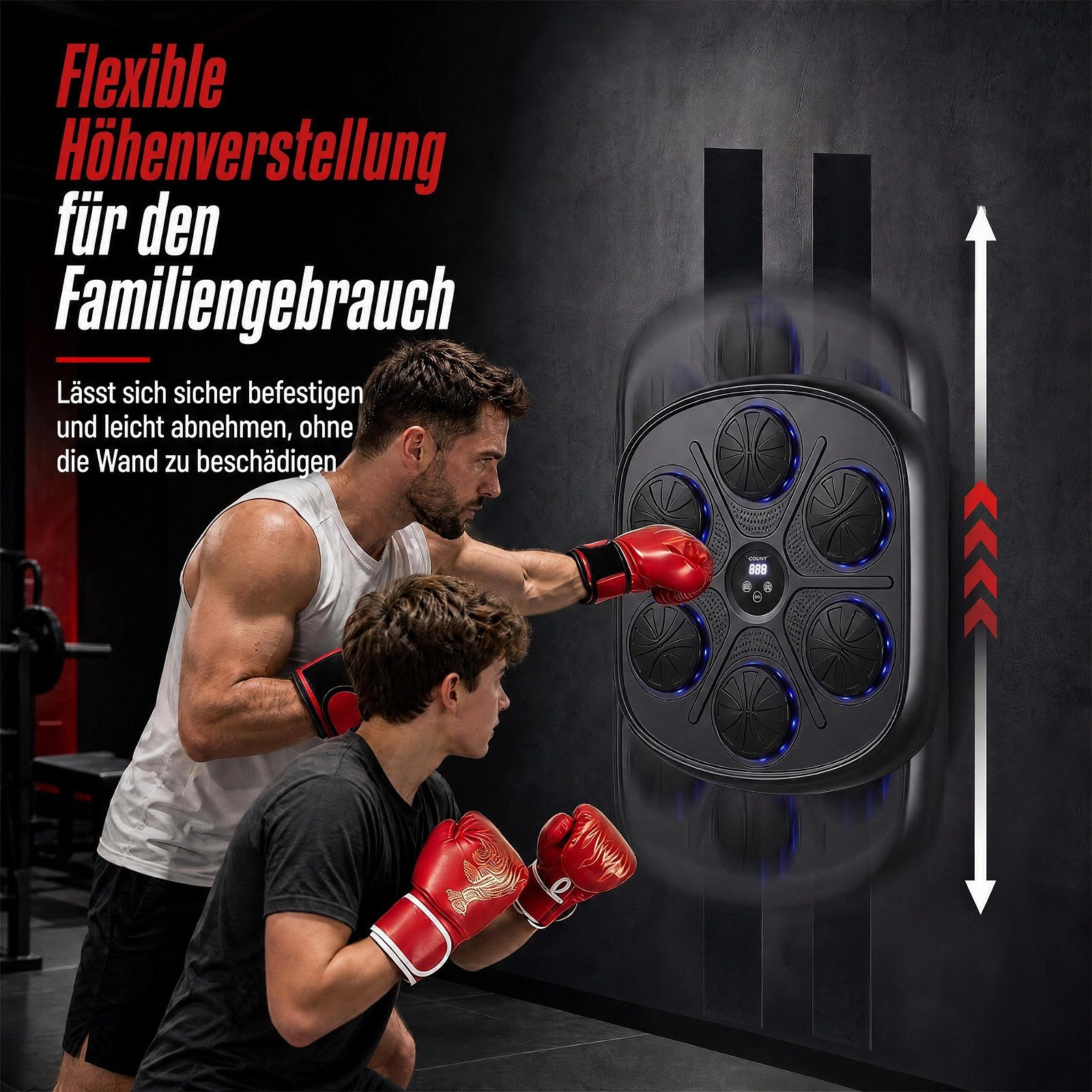 COSTWAY Boxstation mit LED-Display & kabelloser Verbindung, Boxing Machine – Bild 3 von 5