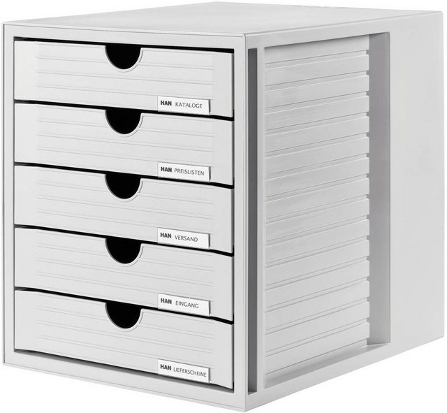 HAN Schubladenbox HAN SYSTEMBOX 1450-11 Schubladenbox Lichtgrau DIN A4, DIN C4 Anzahl de