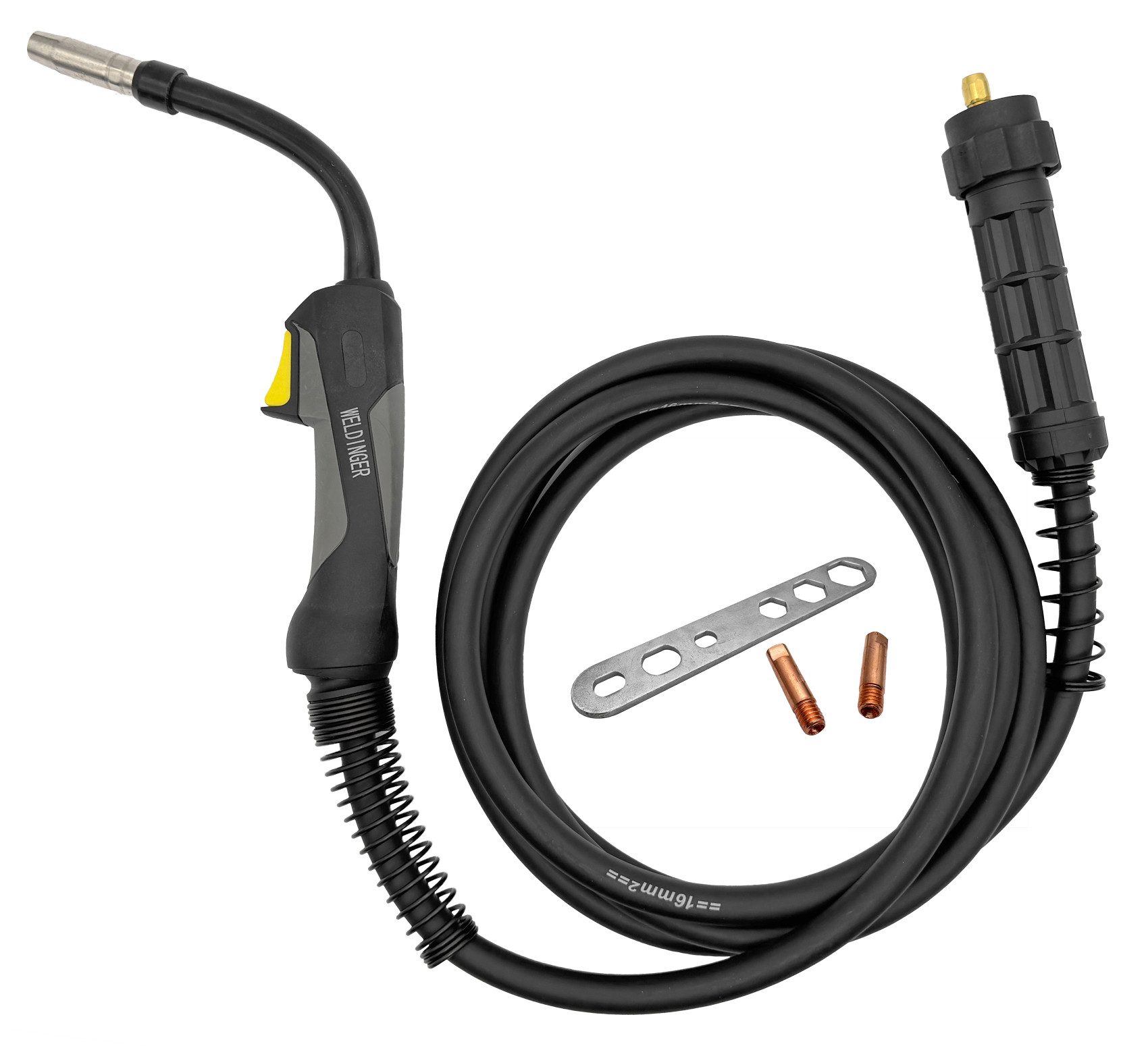 WELDINGER Fülldrahtschweißgerät MIG/MAG Schlauchpaket MB150 FLEXY biegsamer Brenner 3 m Euroanschluss, 150 - 180 A, flexible Brennerbiegung