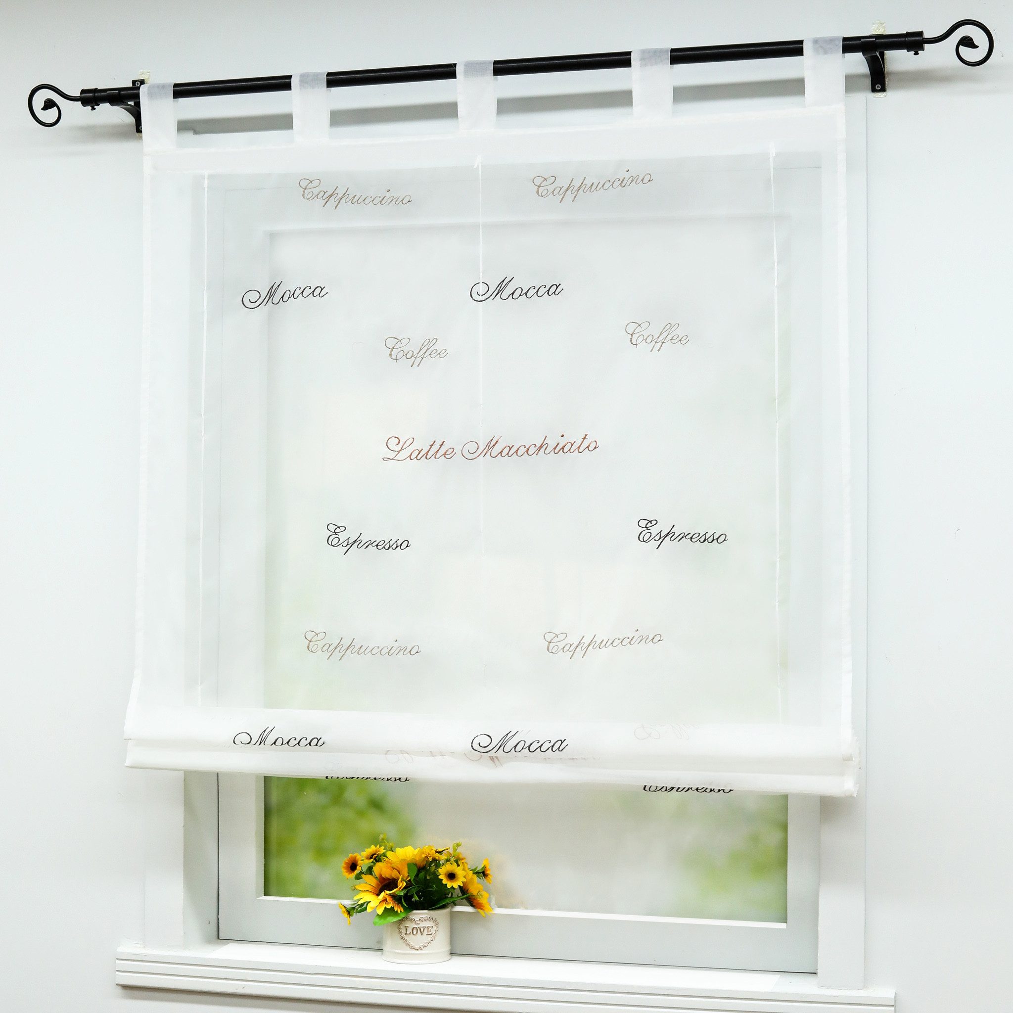 Joyswahl Raffrollo Laura, mit Schlaufen, Voile Raffgardinen Schlaufenrollo günstig online kaufen