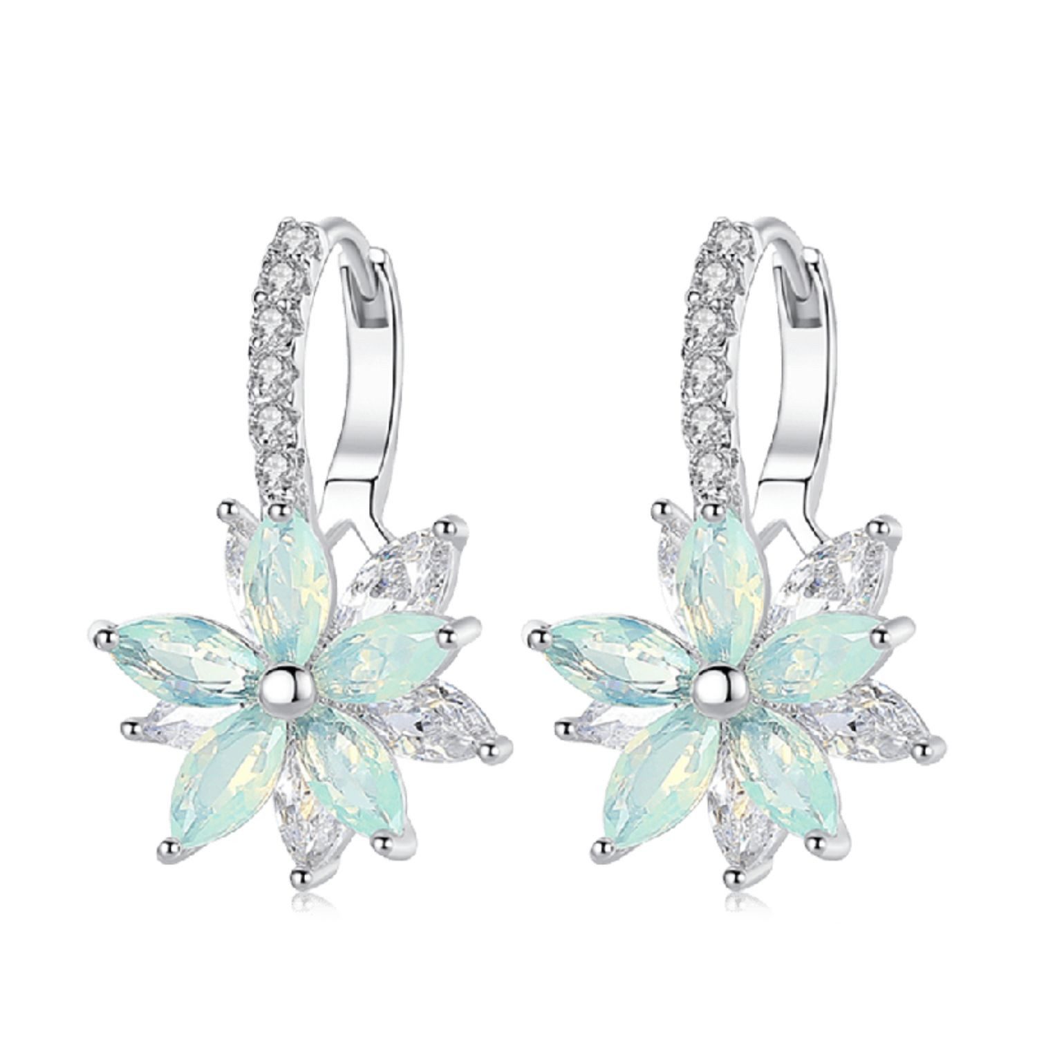 Gnoce Ohrring-Set Gnoce Ohrhänger Kristallblume Silber GVE040