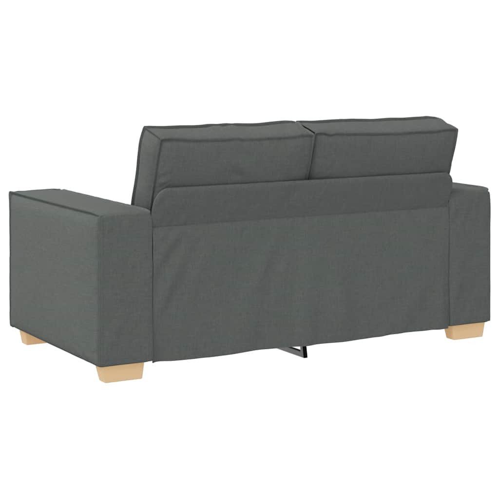 vidaXL Sofa 2-tlg. Sofagarnitur mit Kissen Dunkelgrau Stoff