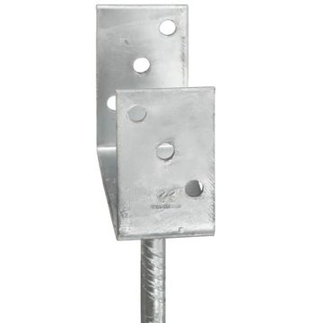 vidaXL Einschlagbodenhülse Pfostenträger 6 Stk Silbern 8630 cm Verzinkter Stahl