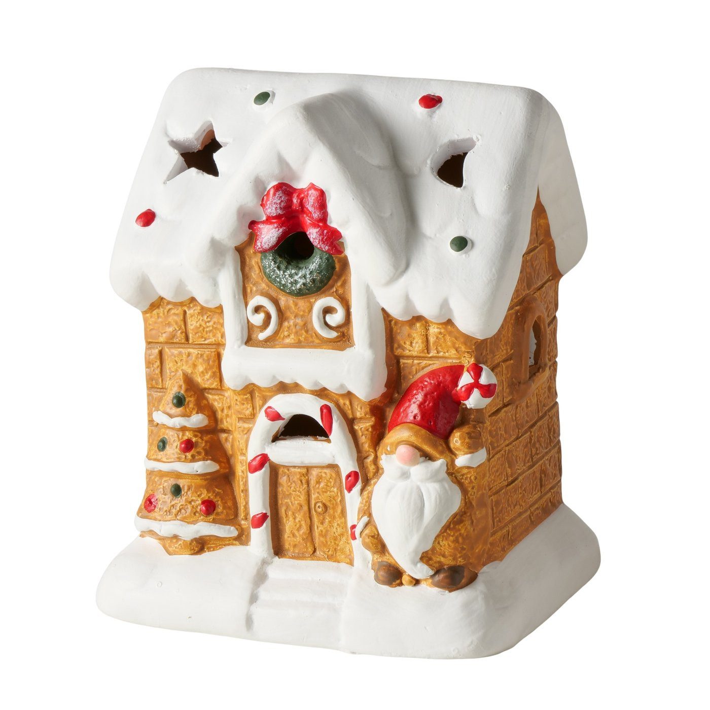 BOLTZE GRUPPE Weihnachtsdorf Dekoaufsteller Ginger 2er Set Lebkuchenhaus Mit LED Handbemalt – Bild 2 von 5