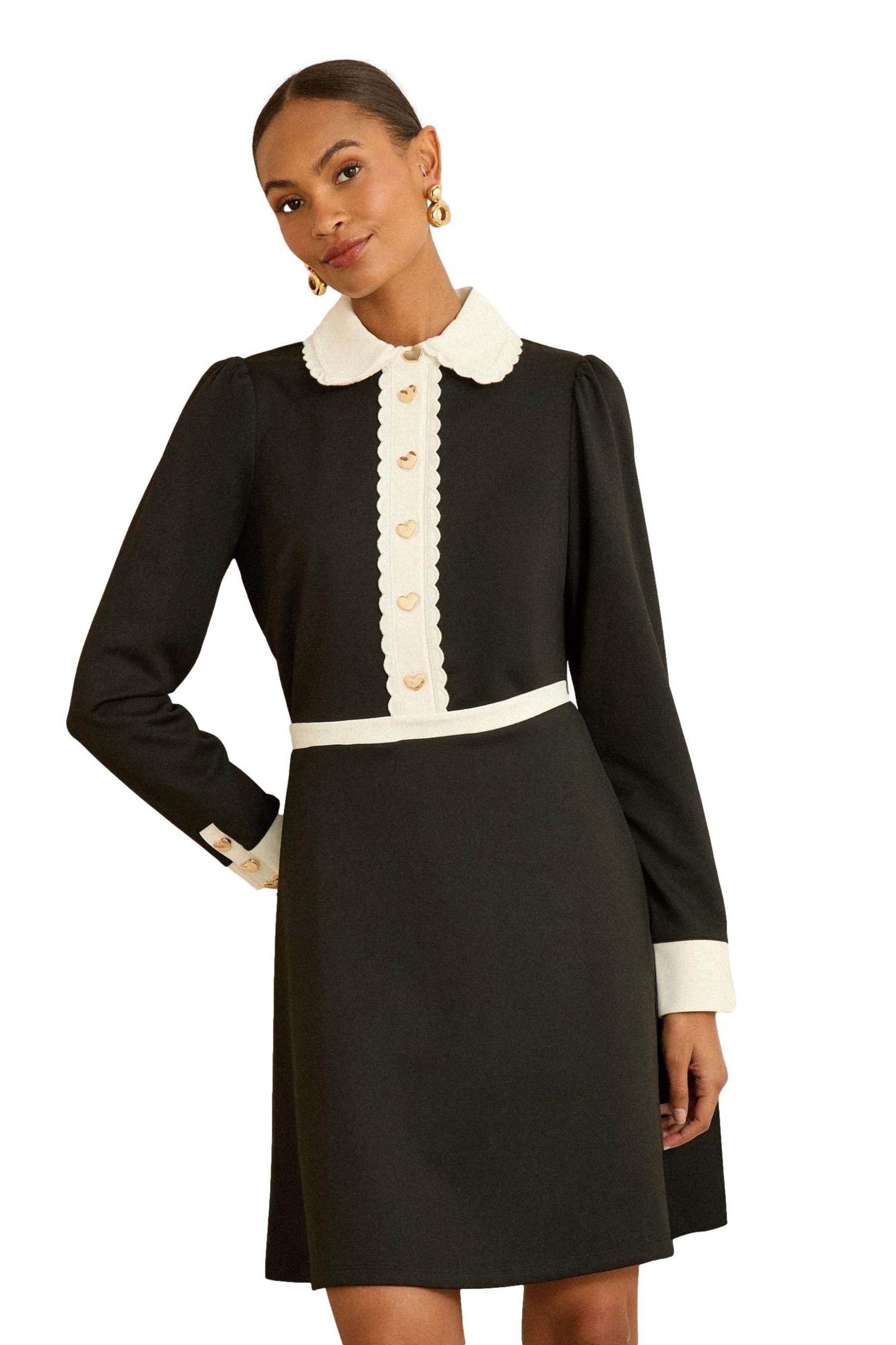 Love & Roses Minikleid Love & Roses Langärmeliges Minikleid mit Schluppe (1 günstig online kaufen