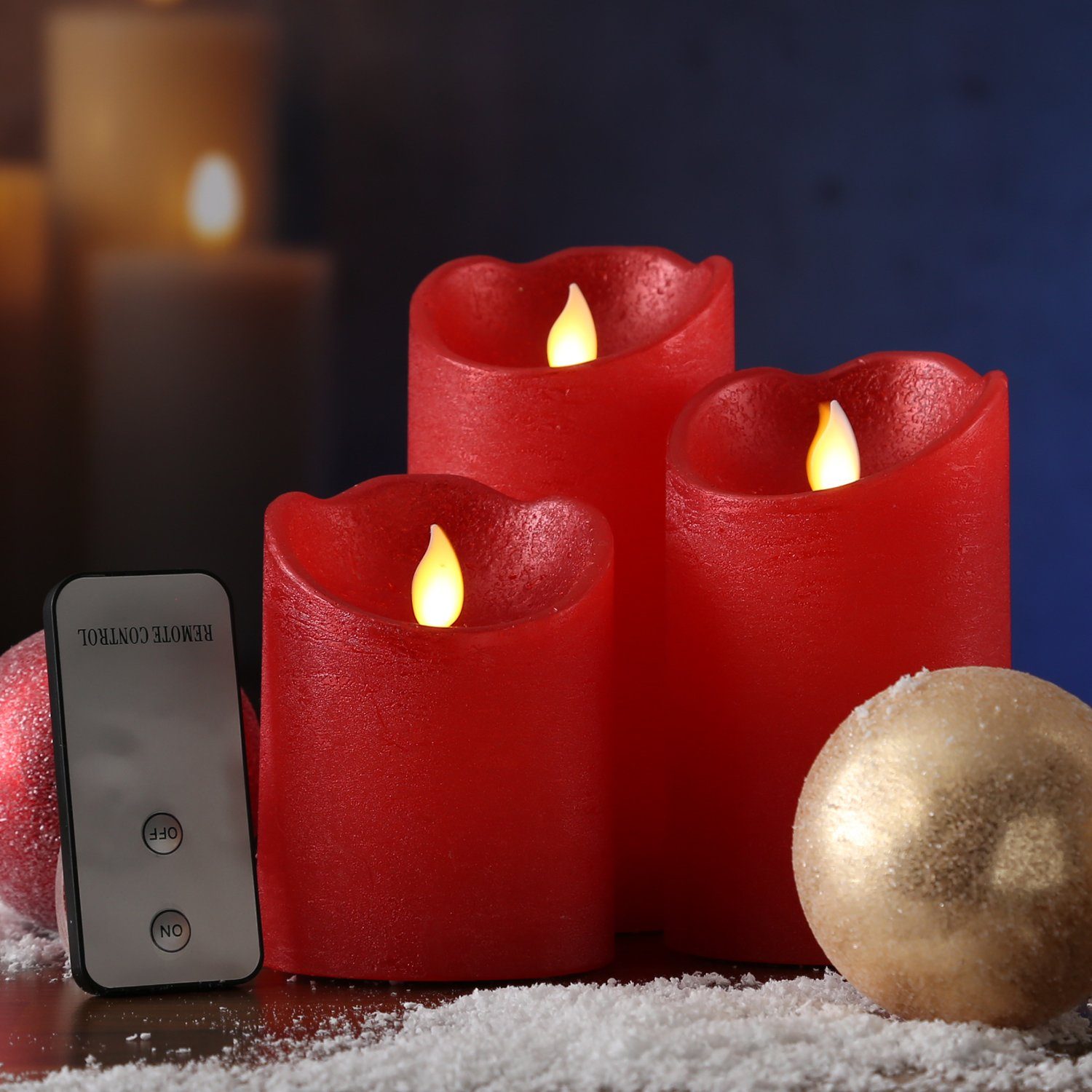 MARELIDA LED-Kerze LED Kerzenset Rustik-Optik mit beweglicher Flamme Fernb. günstig online kaufen