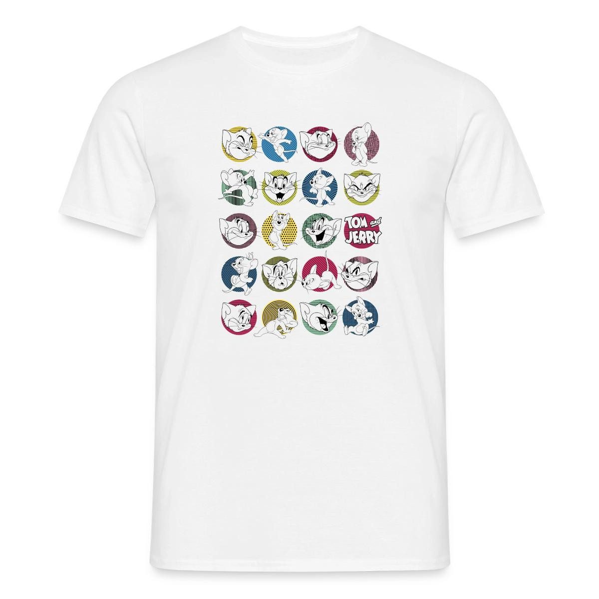 Spreadshirt T-Shirt Tom Und Jerry Ikonische Ausdrücke Männer T-Shirt (1-tlg)