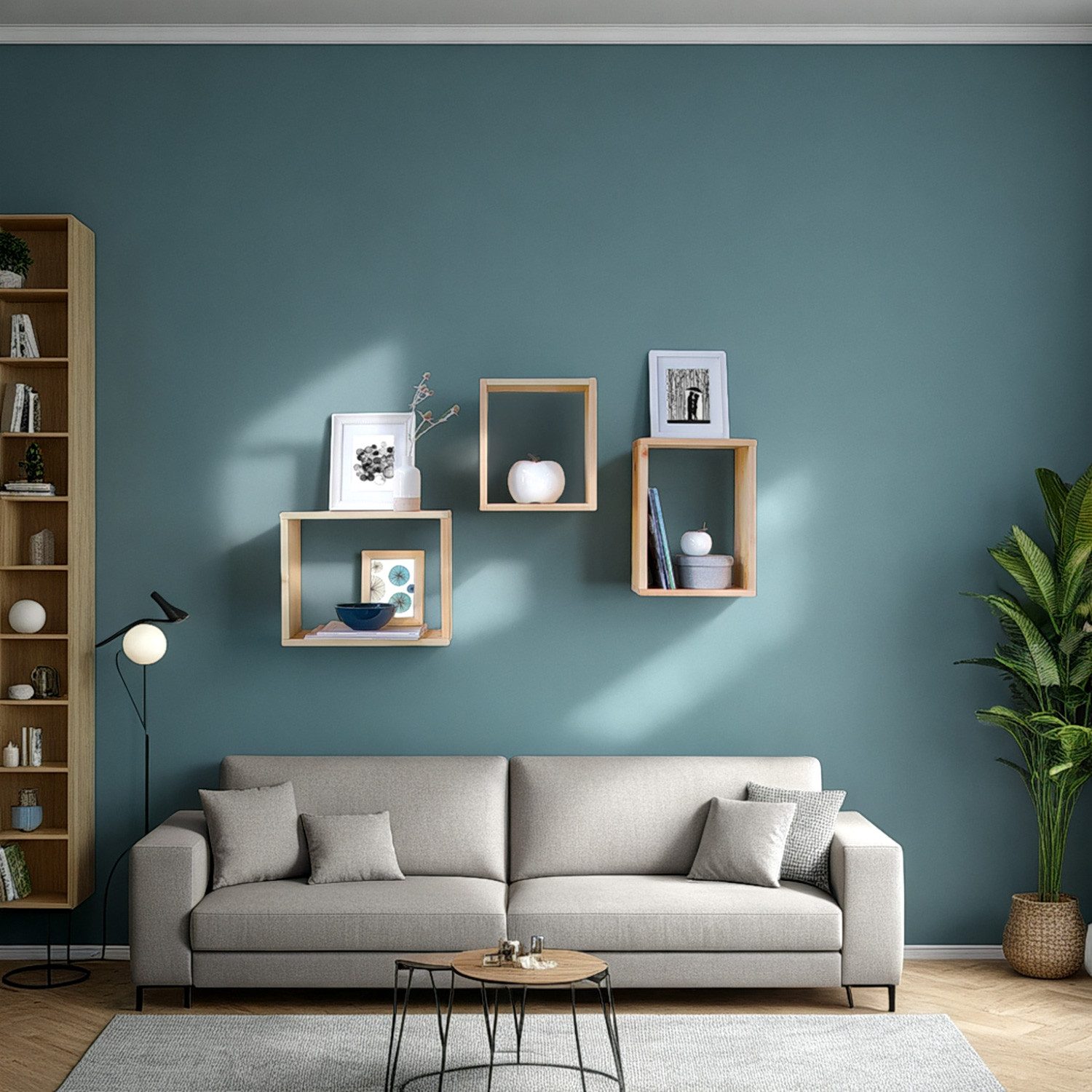 Homestyle4u Wandregal Regal 3er Set Hängeregal Holzregal Holz Natur günstig online kaufen