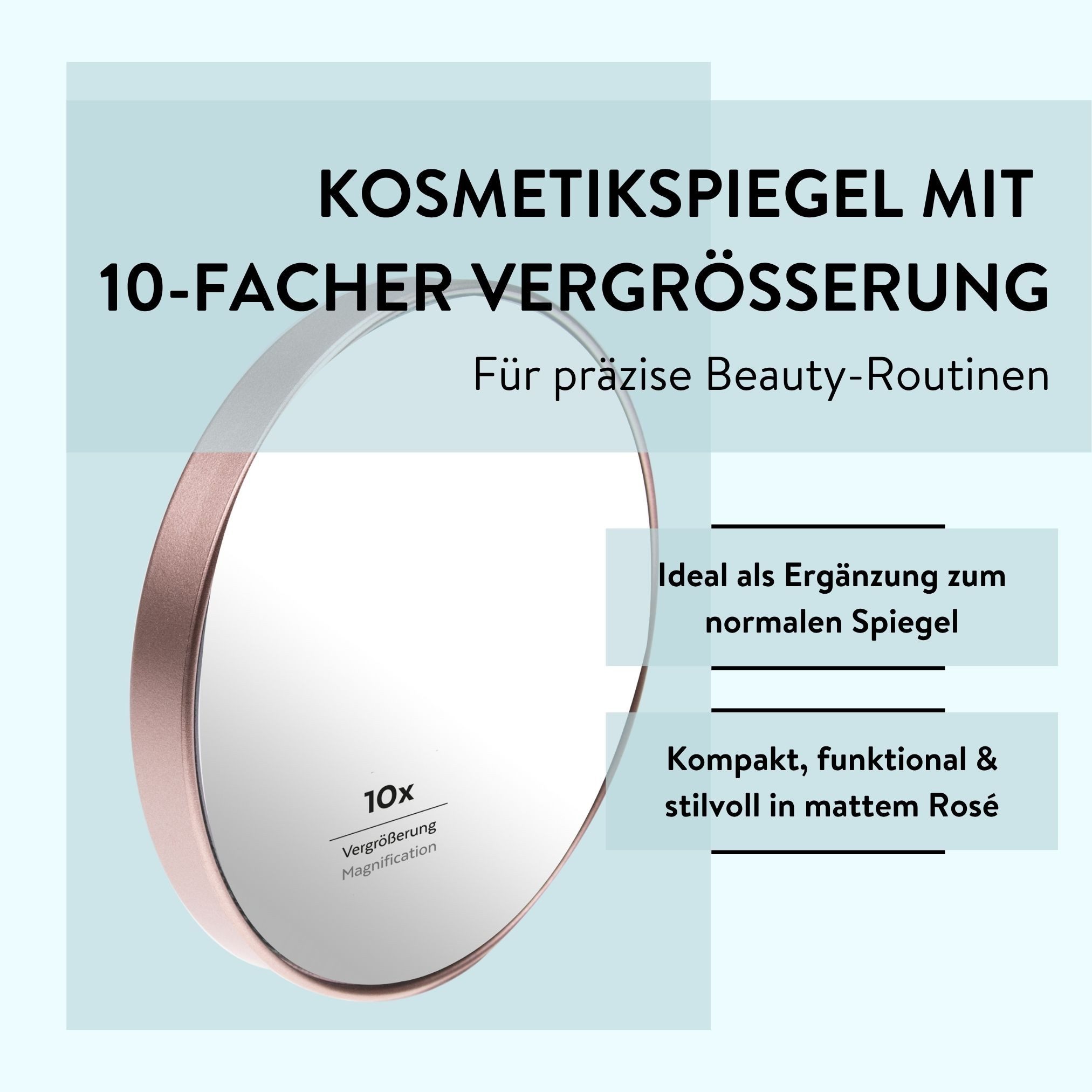 PARSA Beauty Badspiegel Essential Saugnapf-Spiegel in Champagner, 10-fache Vergrößerung – Bild 3 von 5