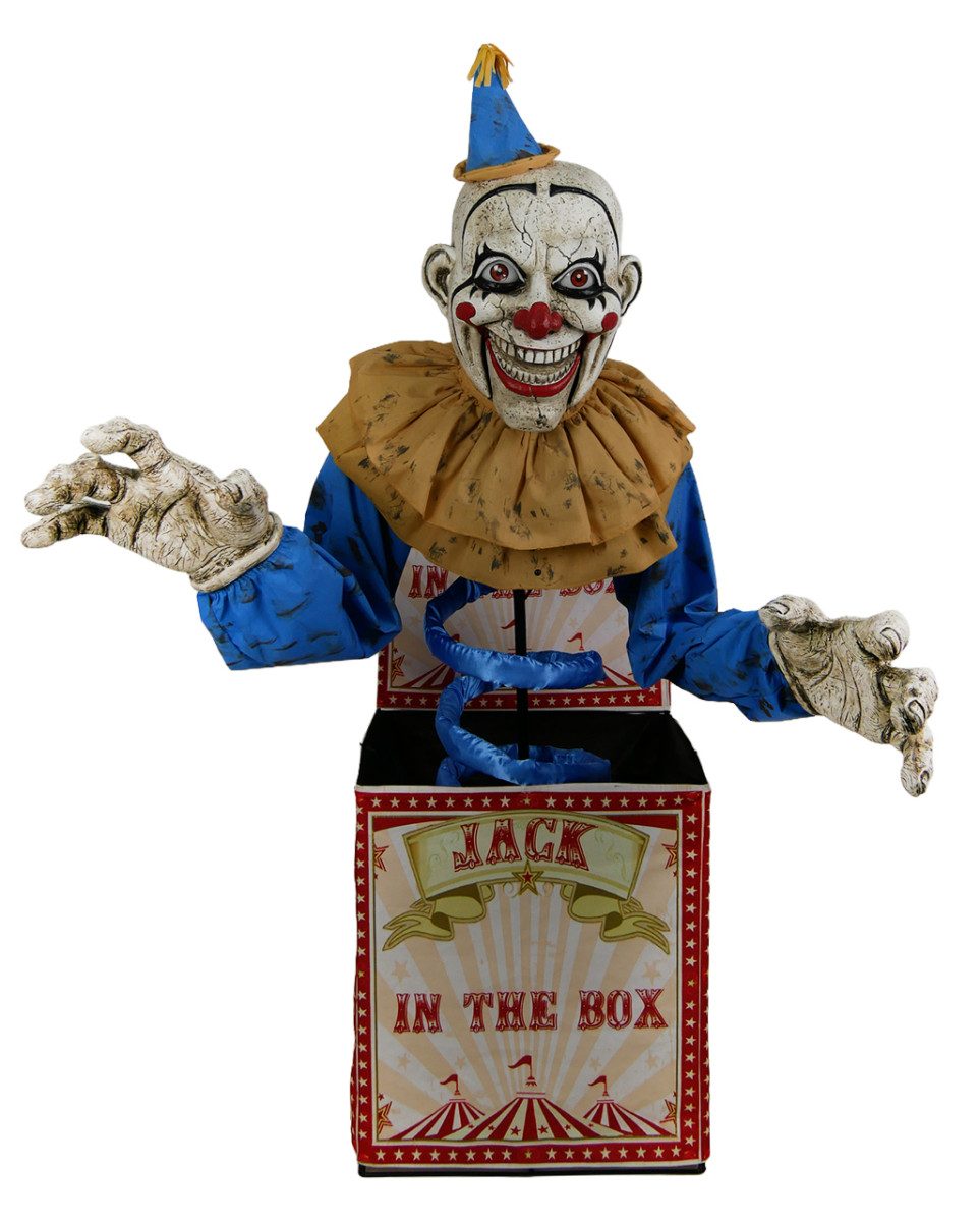 Horror-Shop Dekoobjekt Horroclown in der Box Halloween Animatronic