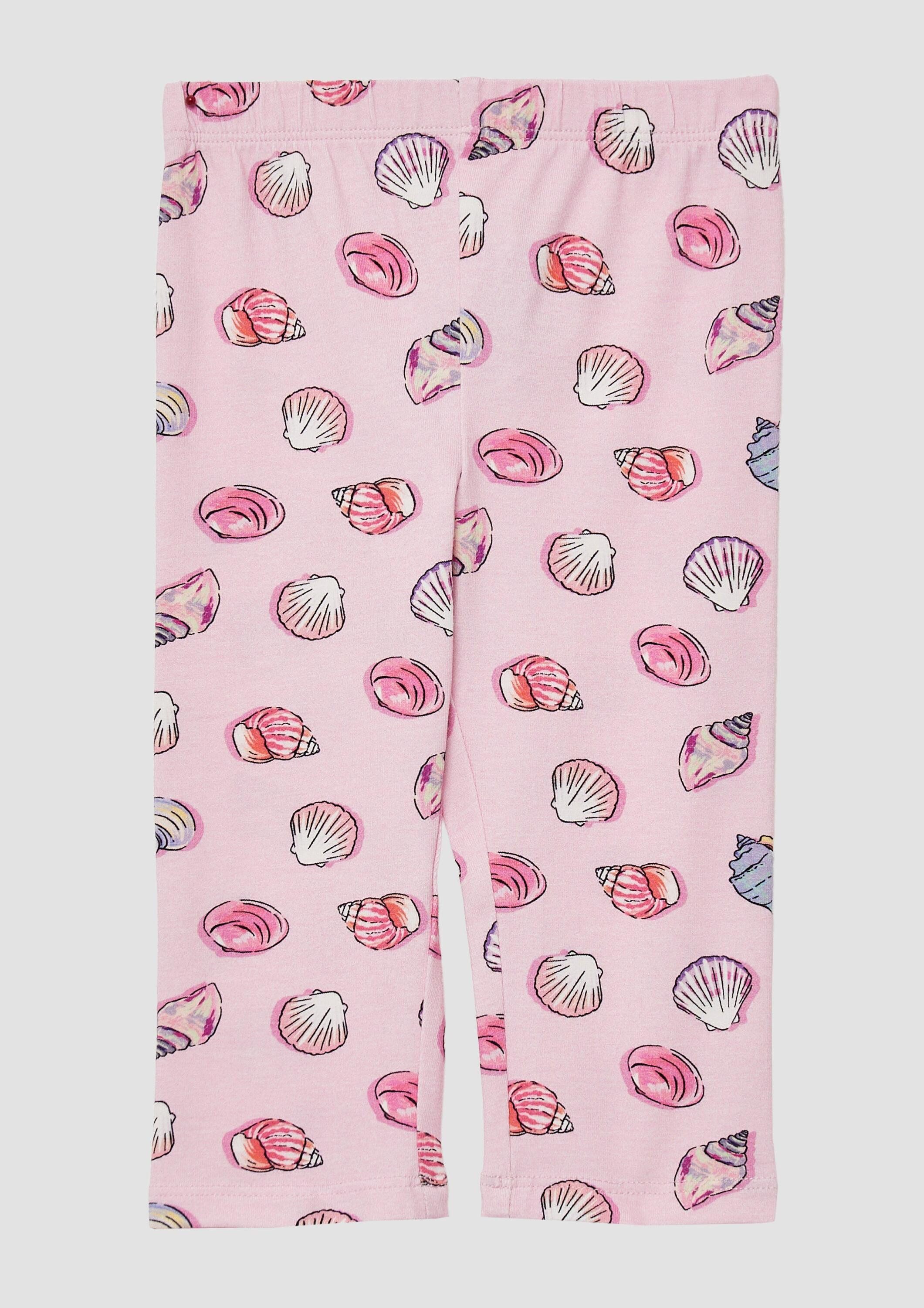 s.Oliver Caprihose Leggins Capri-Leggings aus Baumwollmix mit All-over-Print
