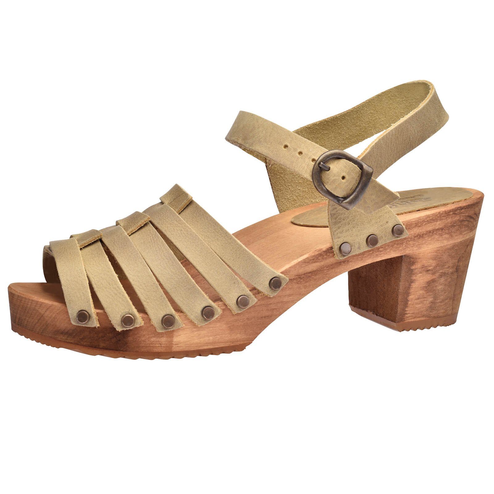 Sanita Wood-Silo Square Sandal Sandale Nature Sandale