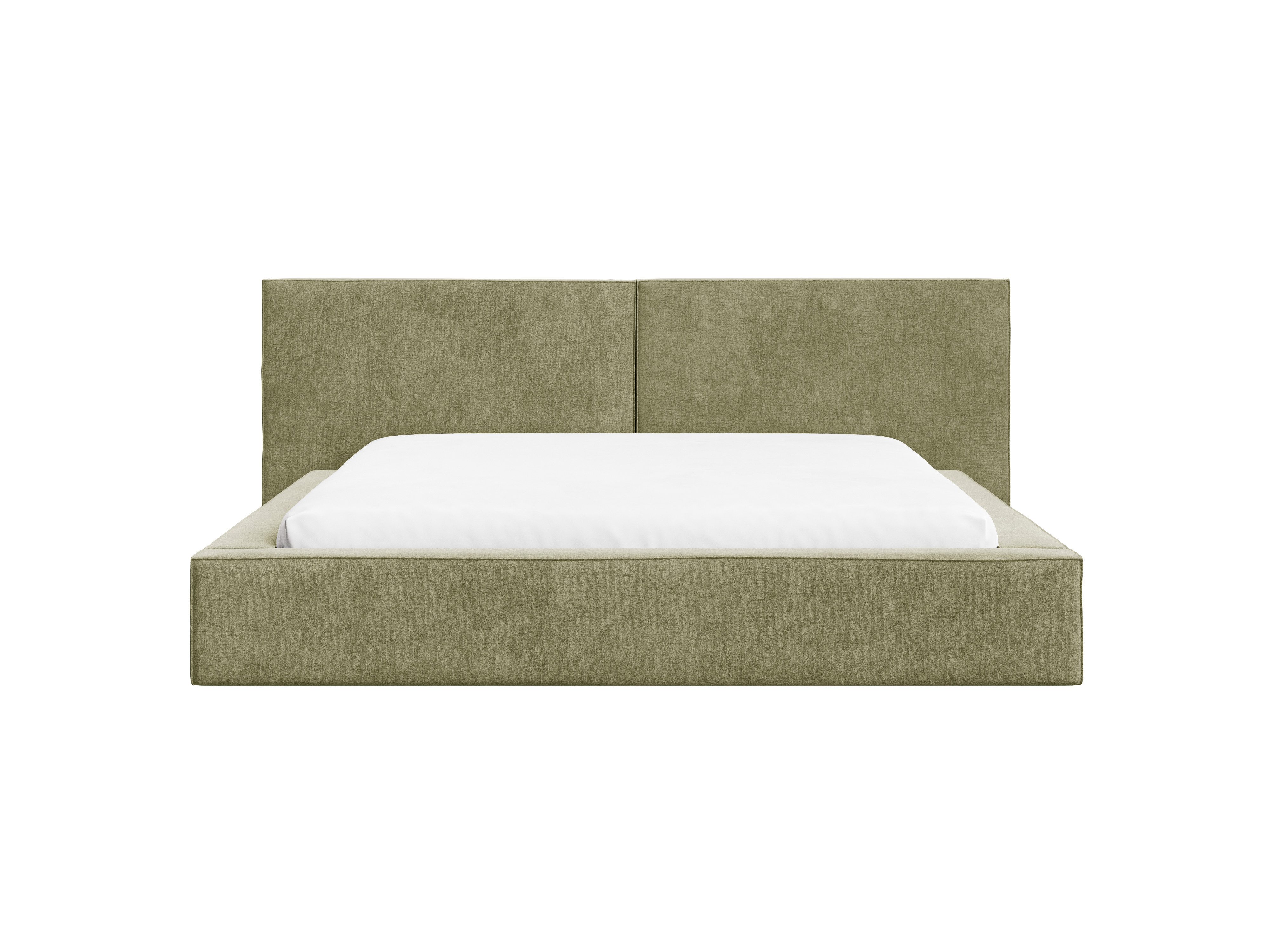 MOEBLO Polsterbett aus Strukturstoff Bett 06 (Bezug: Strukturstoff, Doppelbett mit Kopfstütze, Rahmenbettgestell, mit Bettkasten und Lattenrost), gepolstertes Kopfteil