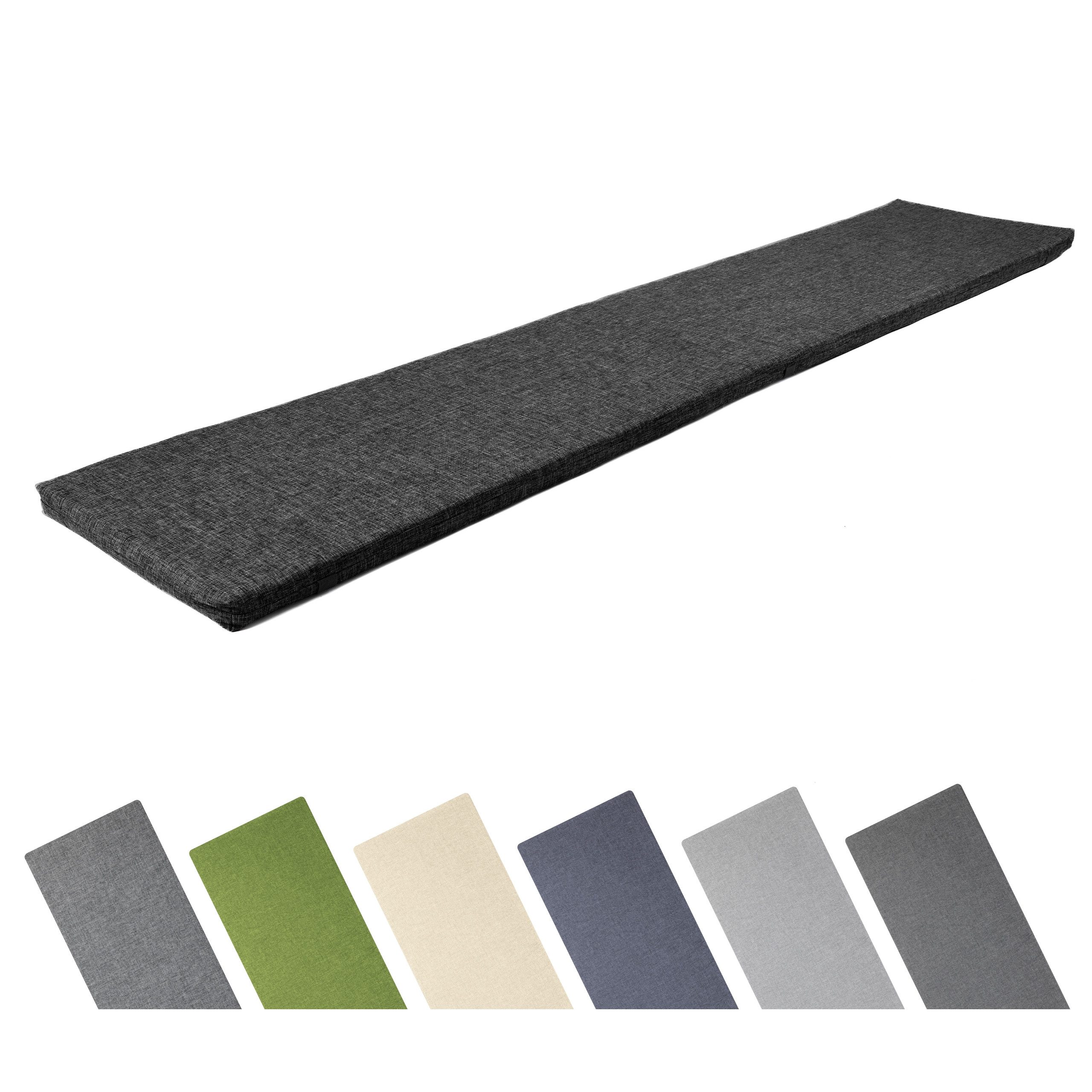 Garronda Bankauflage 100-200 cm, ca. 4 cm dick, wasserabweisend, mit Bändern GD-0220, (1 St), Hypoallergen, UV-beständig, Wasserbeständig