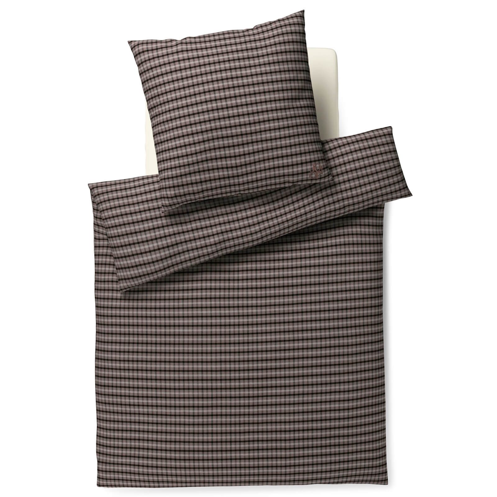 JOOP! Bettwäsche Soft Mesh 45005 77 Mocca, Flanell, 2 teilig, Karo, Streifen