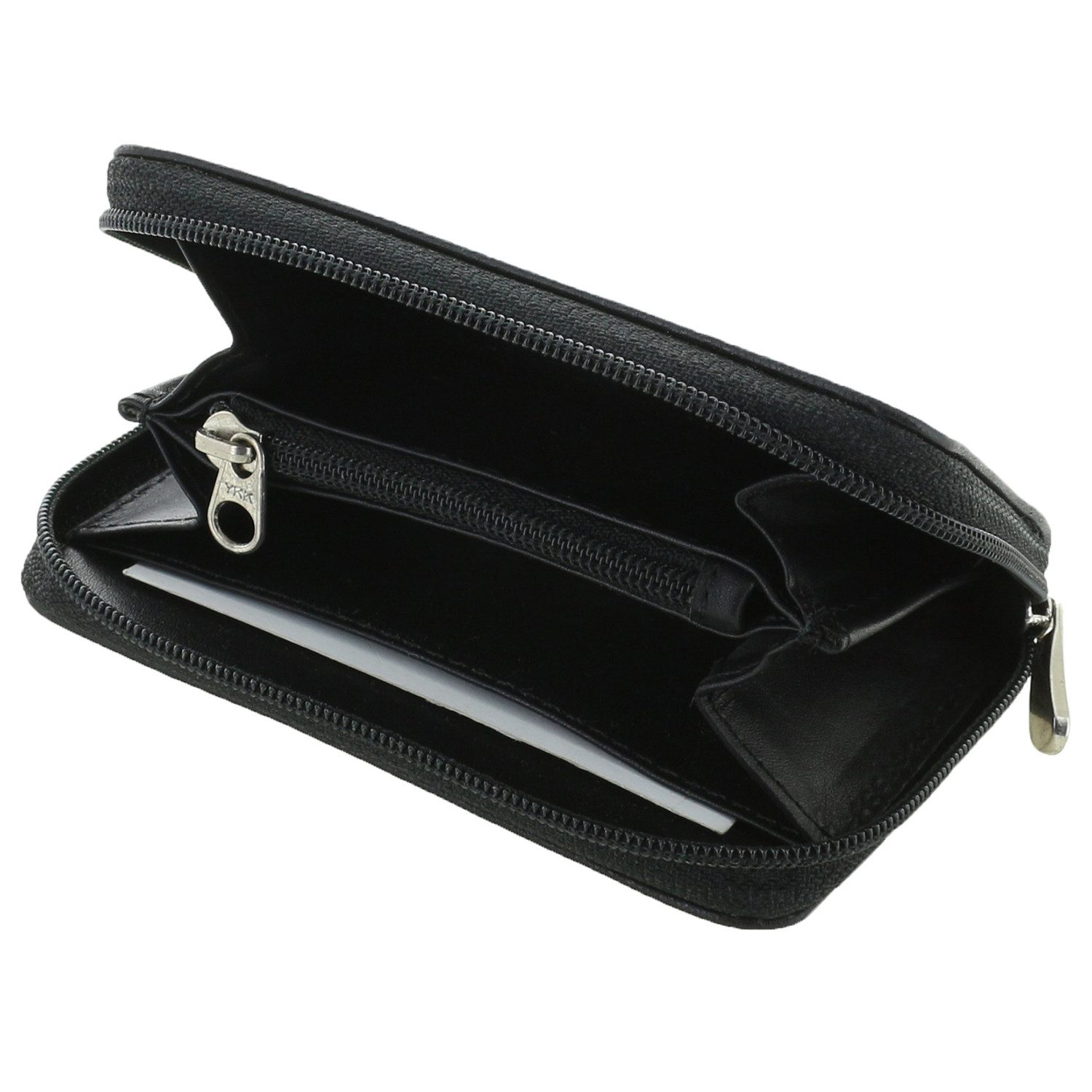 XiRRiX Mini Geldbörse Portemonnaie Damen und Herren klein mit Reißverschluss (1-tlg), klein und handlich aus anschmiegsamem Echt Leder
