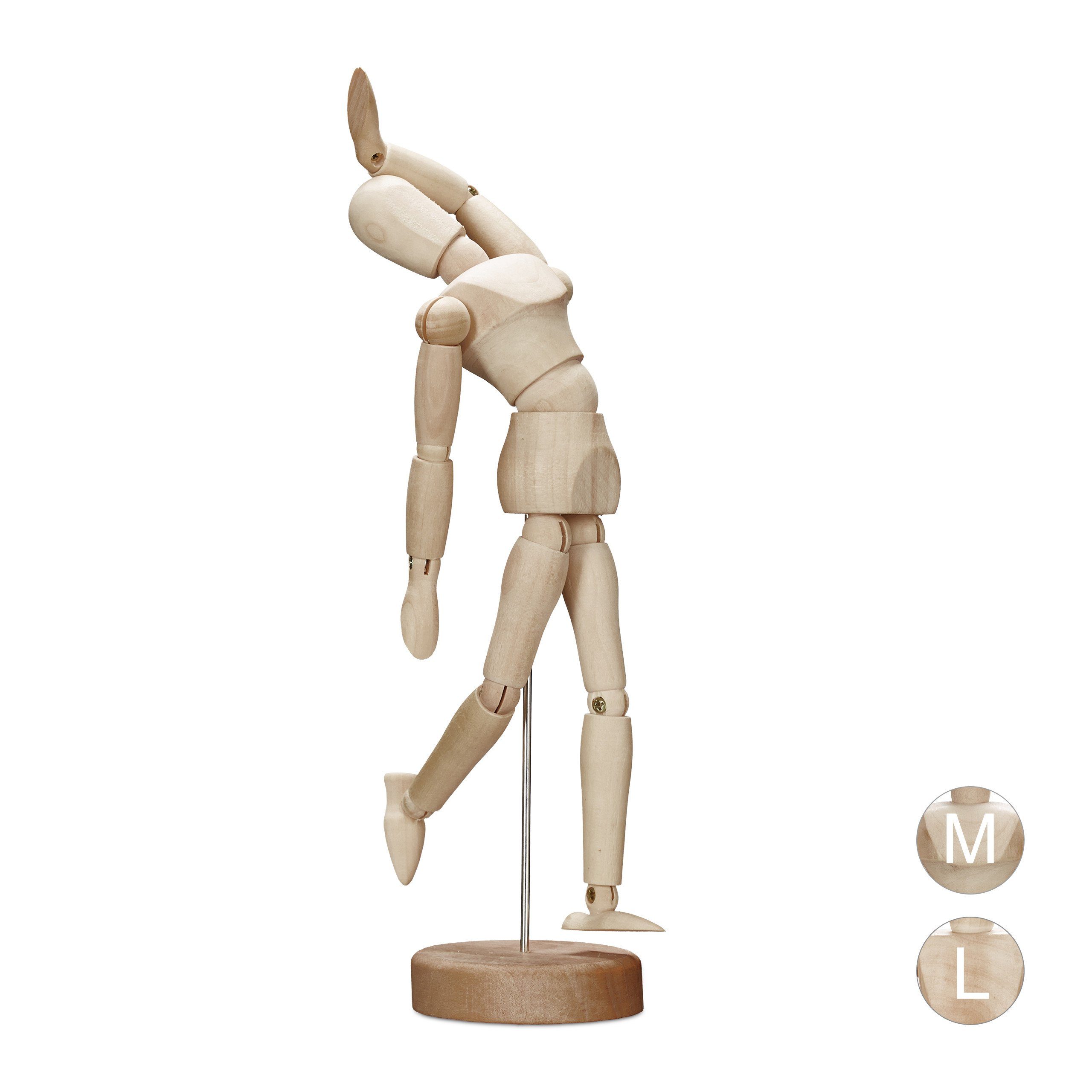 relaxdays Biegepuppe Holz Gliederpuppe, S günstig online kaufen