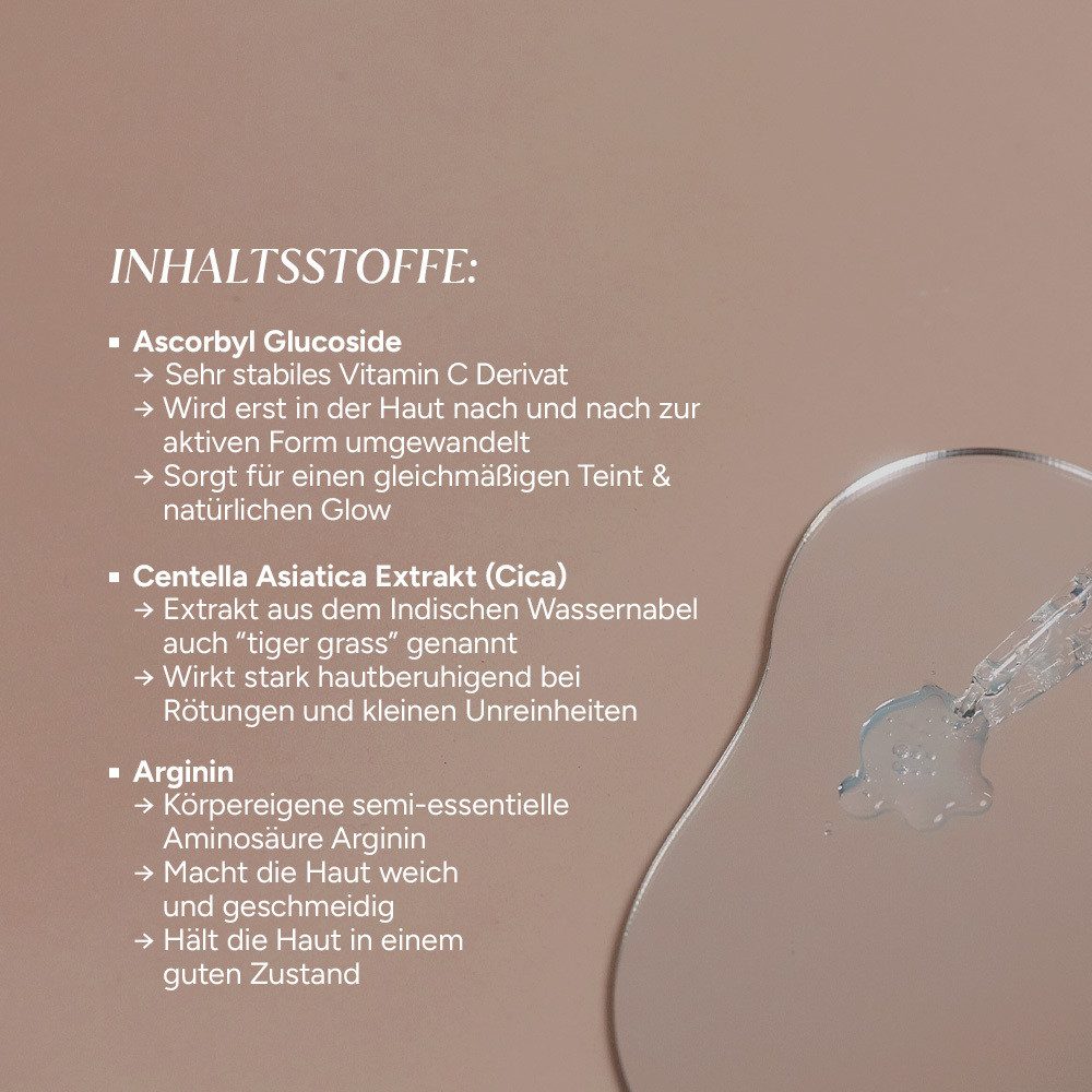 JUNGLÜCK Gesichtsserum Vitamin C Sensitiv Serum - mindert Rötungen, 1-tlg., Gleicht fahlen und müden Teint aus