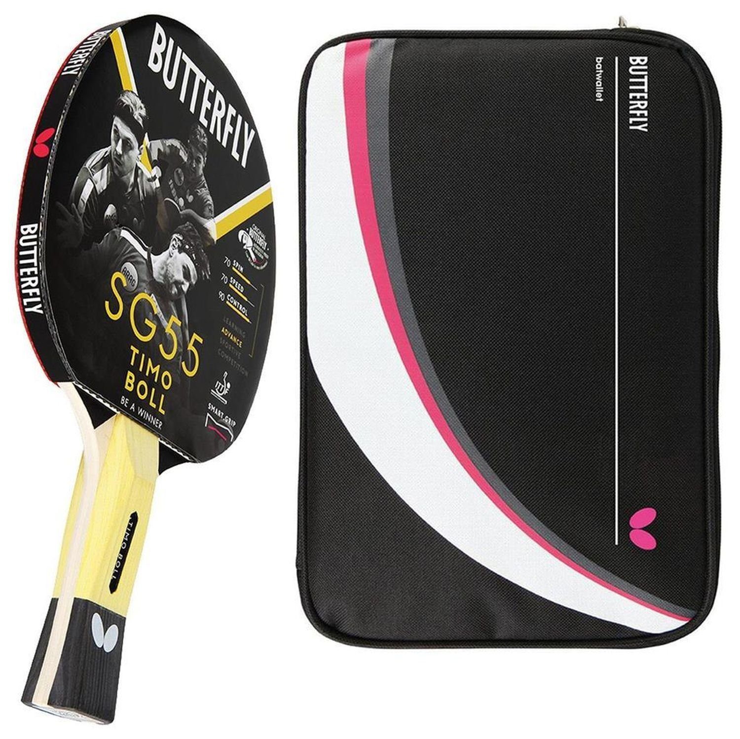 Tischtennisschläger 1x Timo Boll SG55 + Drive Case 2