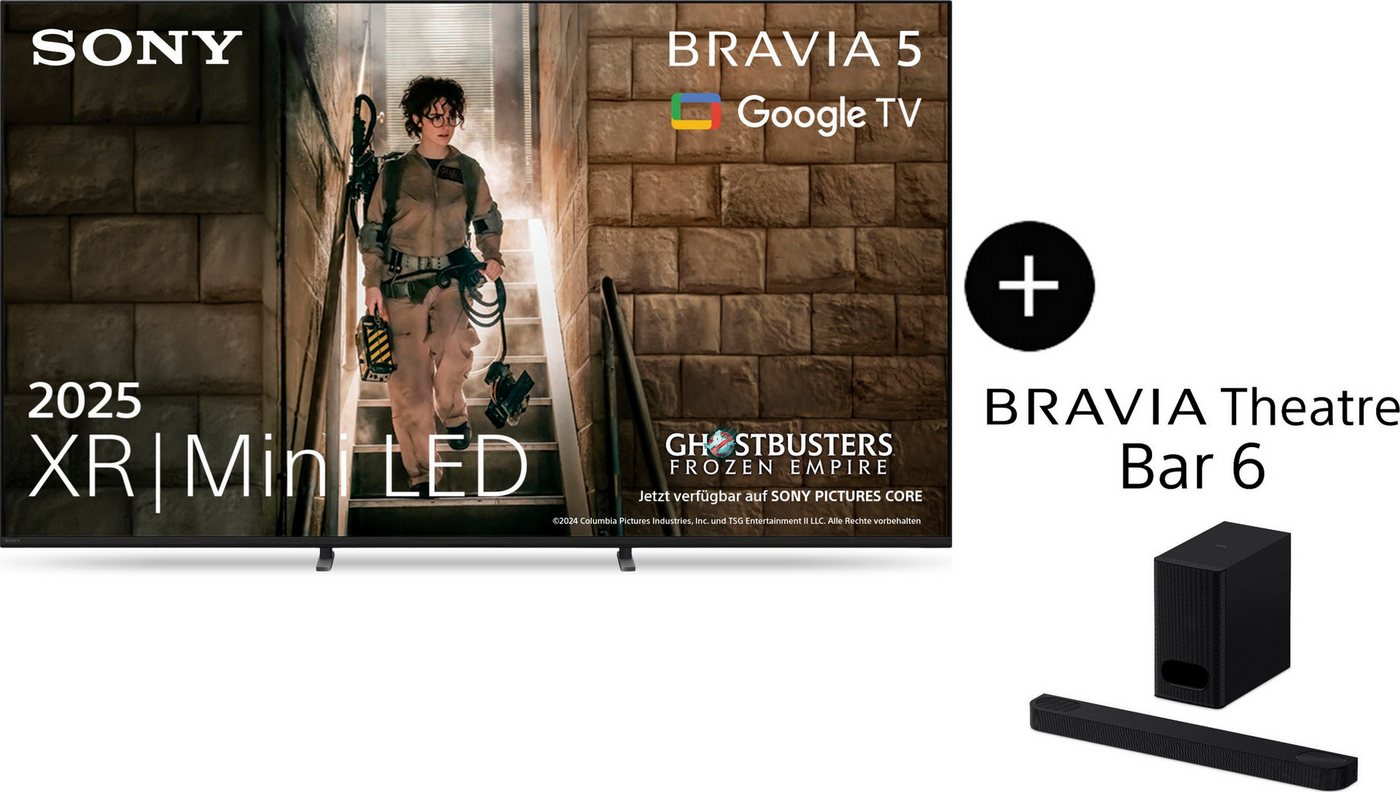 Sony K-85XR5 BRAVIA 5 Mini-LED-Fernseher (215 cm/85 Zoll, 4K Ultra HD, Smart-TV, Google TV, Set aus TV BRAVIA 5 Direct LED Fernseher + BRAVIA Theatre Bar 6)