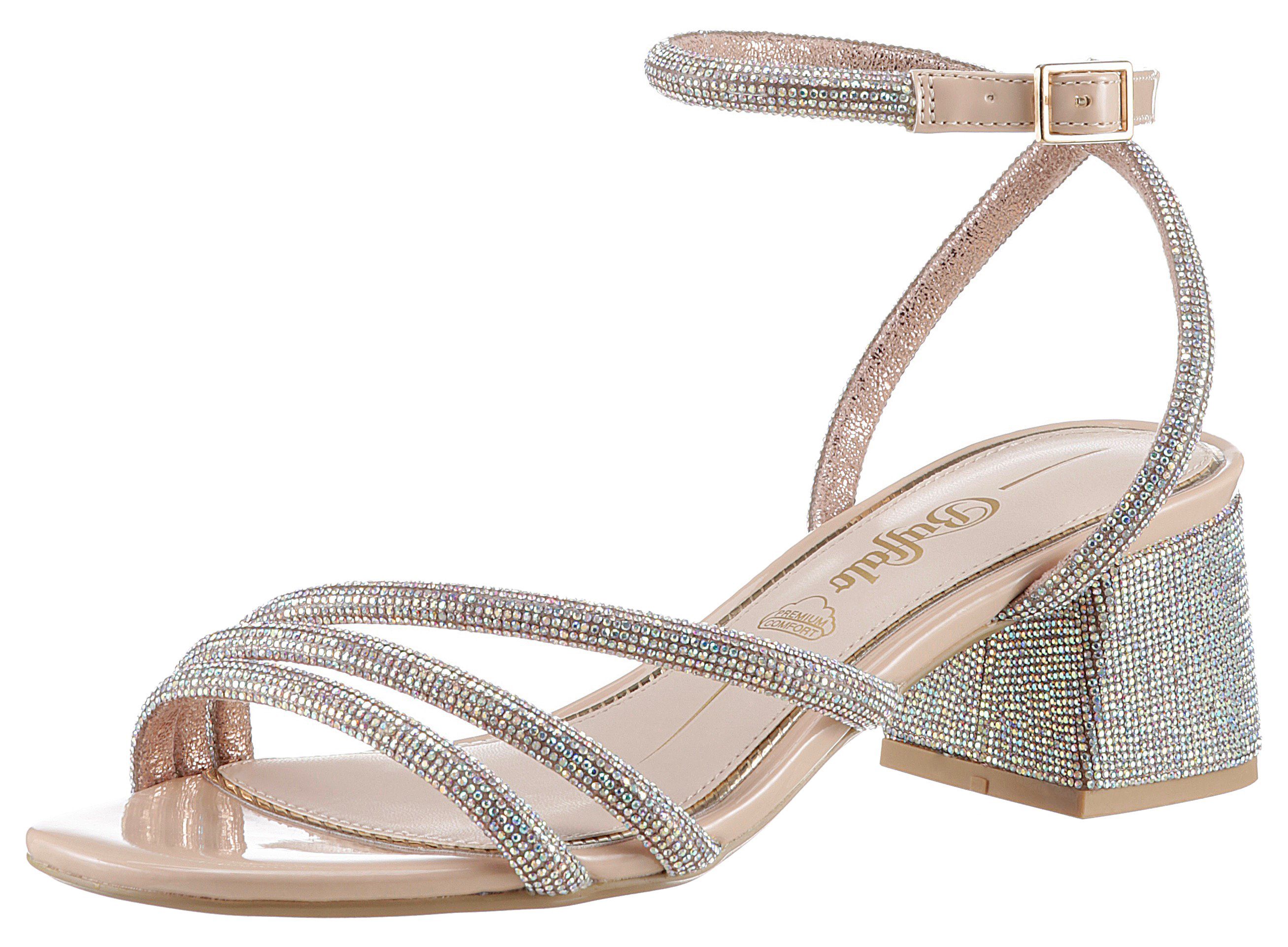 Buffalo Sandalette in glitzernder Optik beige