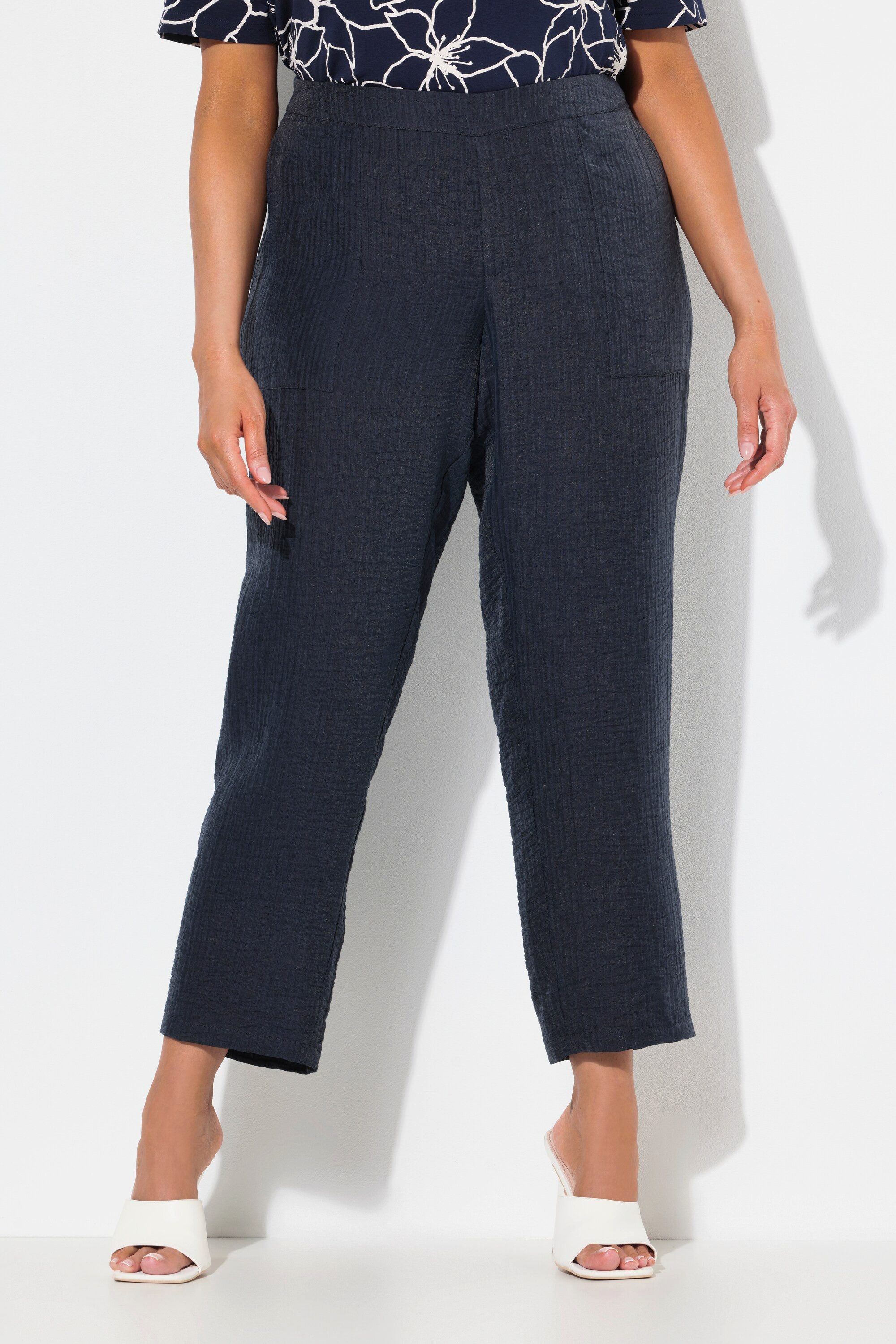 Ulla Popken Funktionshose Hose Rena Struktur Lyocell Komfortbund günstig online kaufen