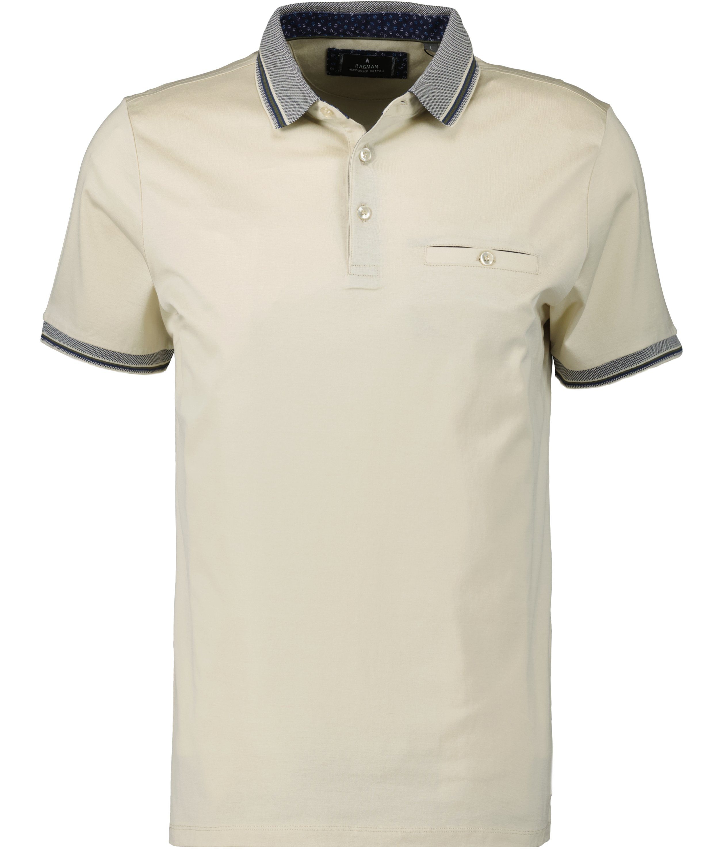 RAGMAN Kontrastdetails, mercerisiert uni Poloshirt mit