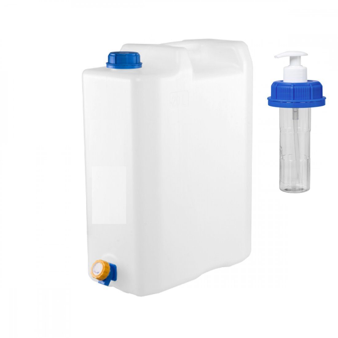 TRIZERATOP Kanister Wasserkanister 20 Liter mit Wasserhahn und Seifenspender (Wasserkanister 20 Liter mit Wasserhahn) | Kanister