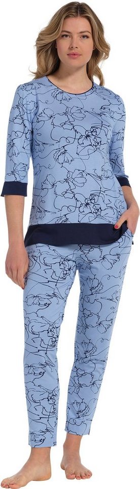 Pastunette Schlafanzug Damen Pyjama (2 tlg) Modisches Design, Single Jersey  Qualität