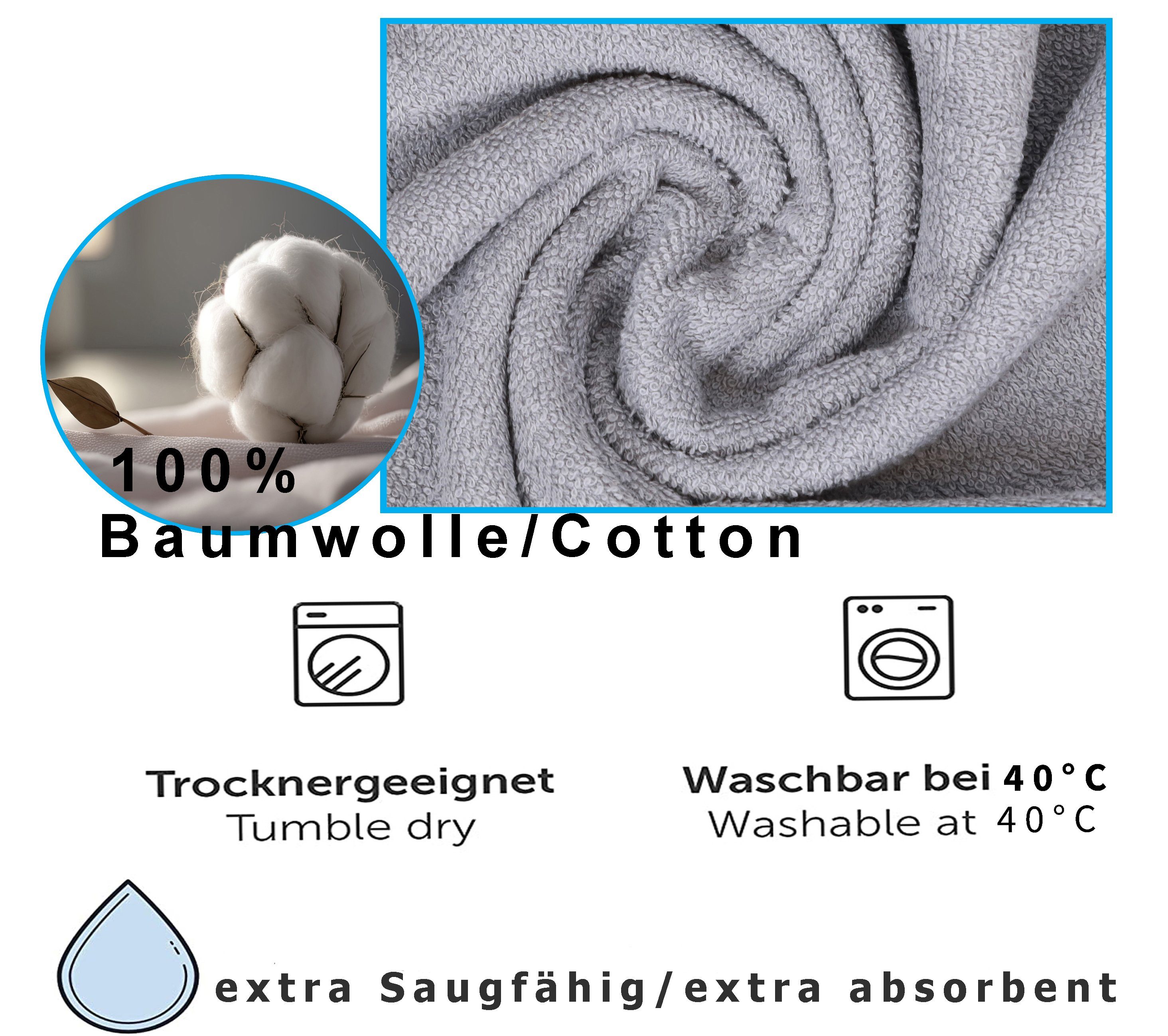 Betz Hundehandtuch extra saugfähig & schnelltrocknend mit Klettverschluss, 100% Baumwolle, Hunde Bademantel