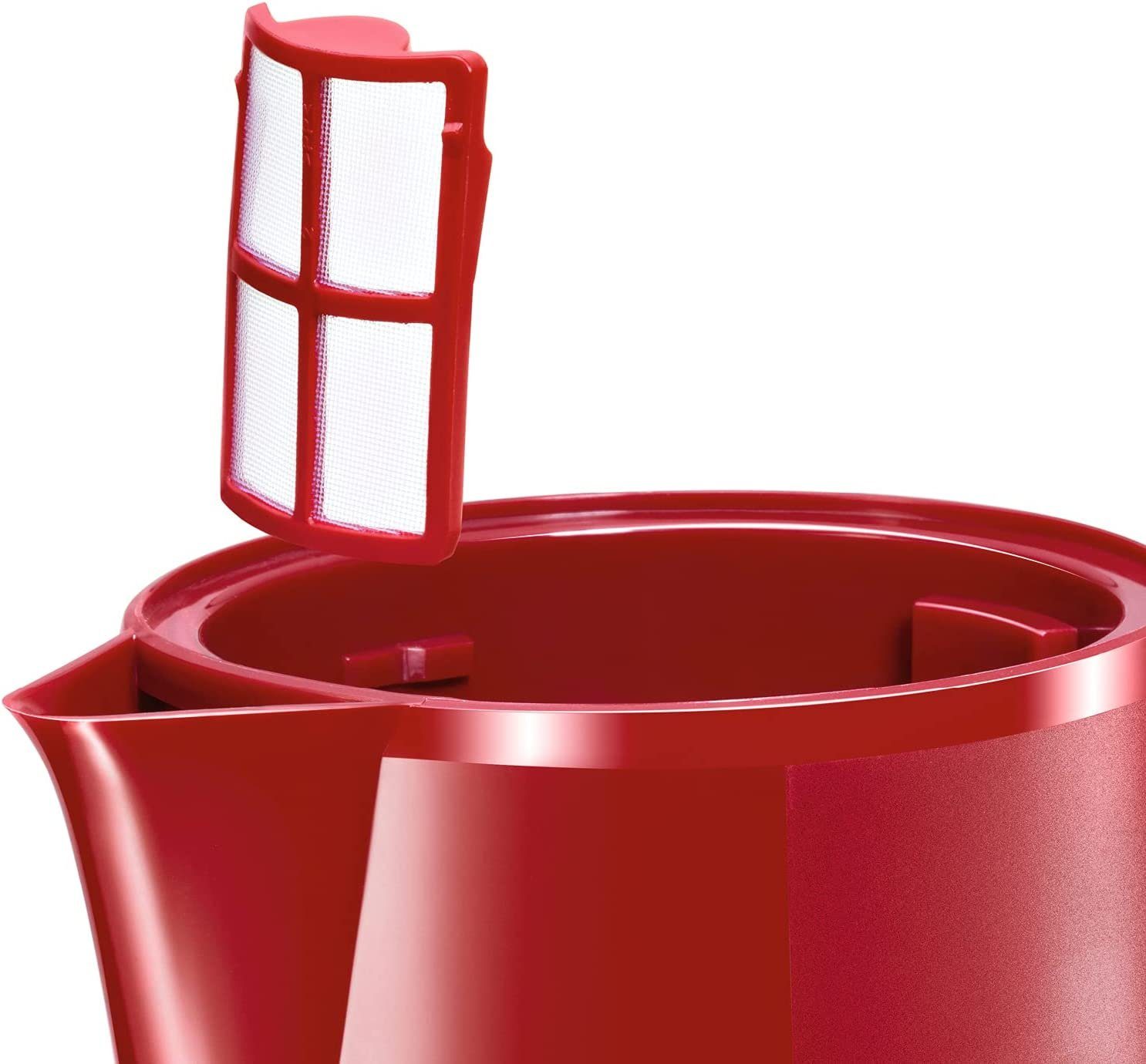 2400 Wasserkocher kabelloser Wasserstandsanzeige W CompactClass, BOSCH Rot Wasserkocher