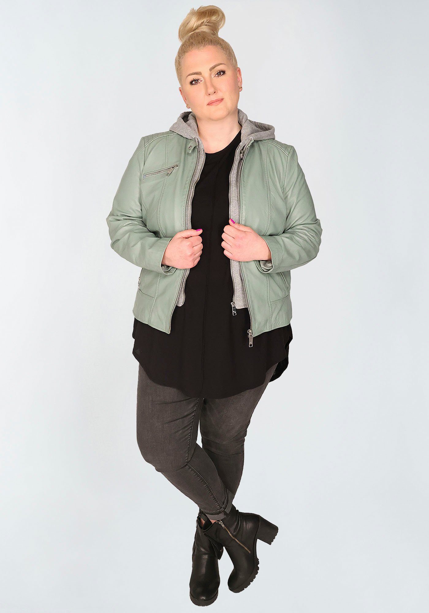 Maze Jade Lederjacke Plus-Size Lederjacke Größen in