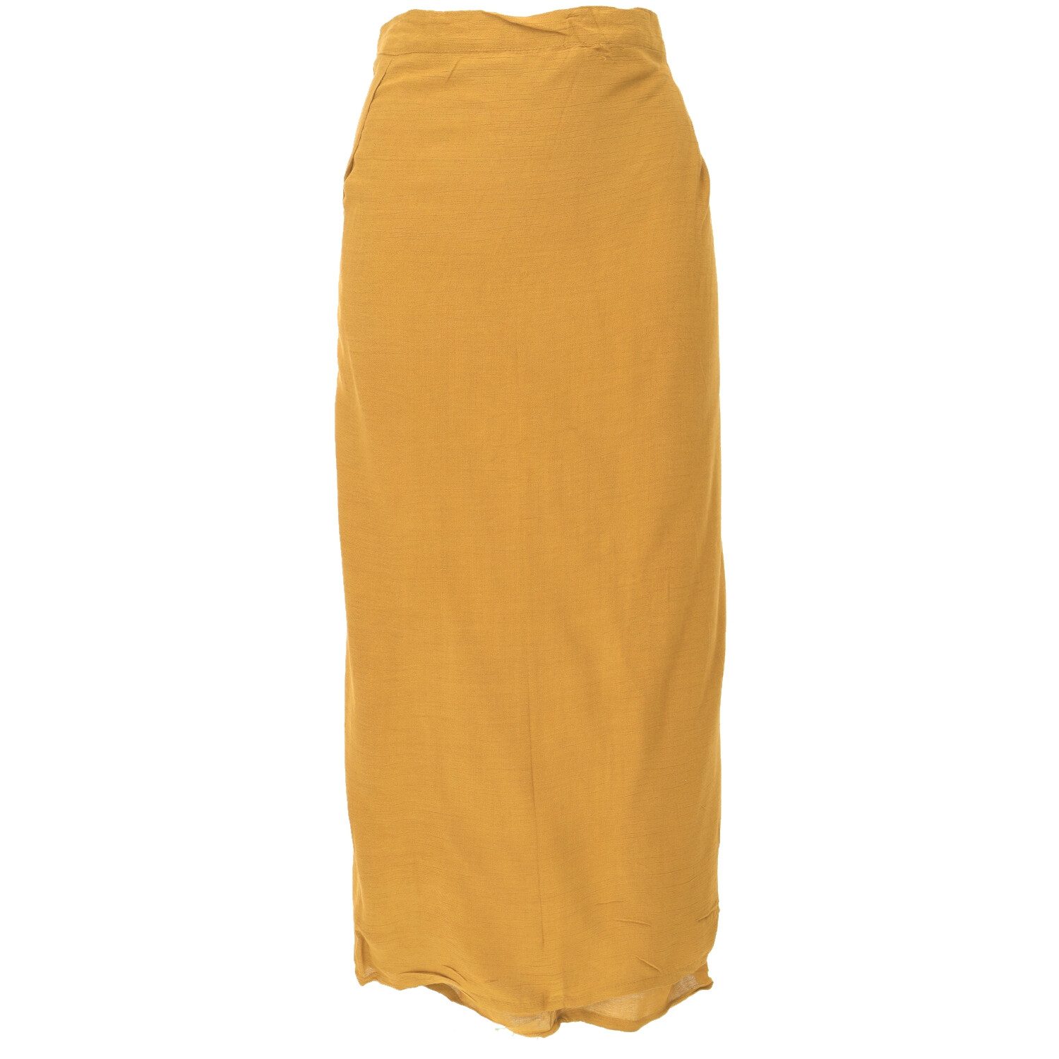 Guru-Shop Minirock Langer Wickelrock, Strandrock, Sommerrock - curry