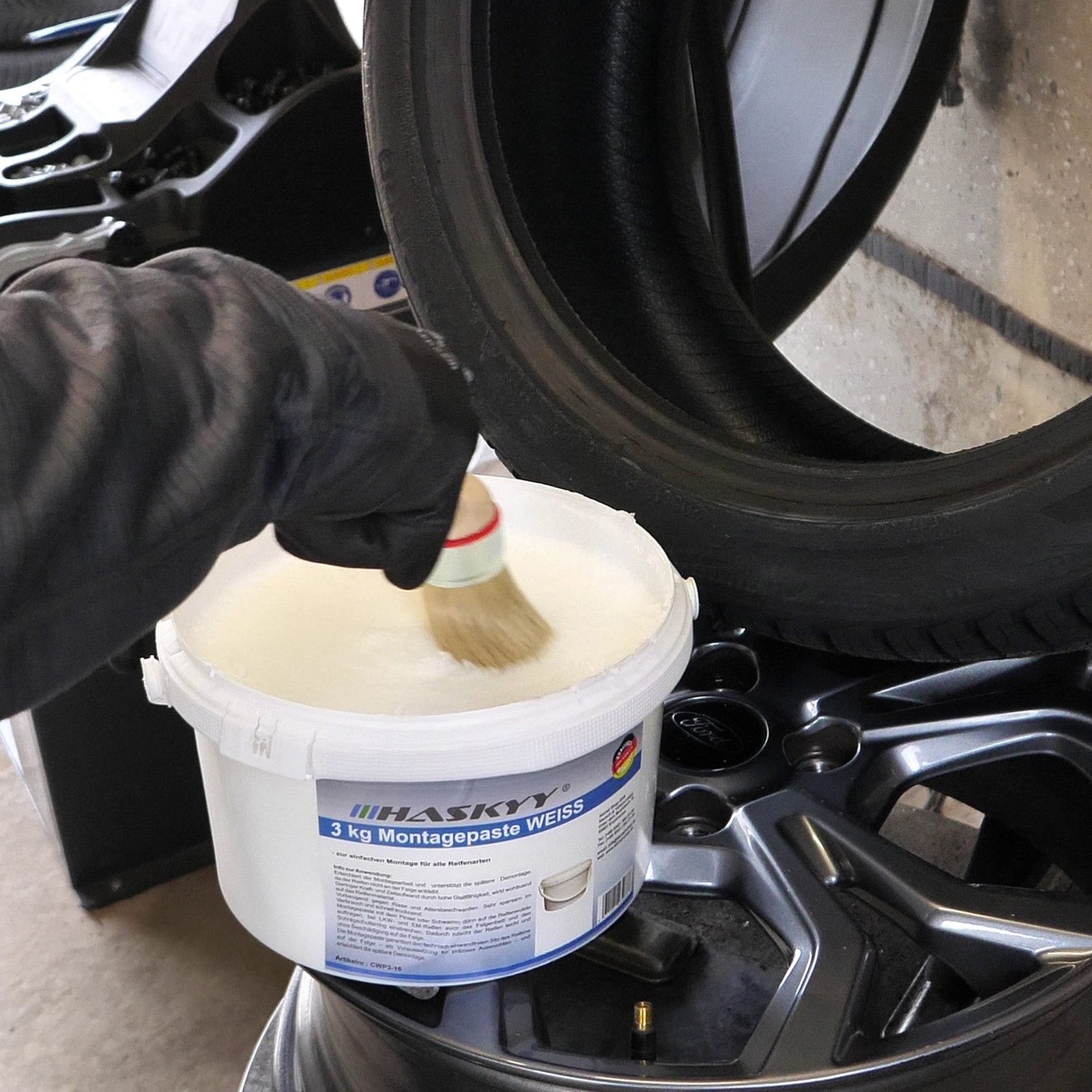 HASKYY Montagepaste Reifenmontage Paste Montagewax Montagepaste 3KG Weiß universal
