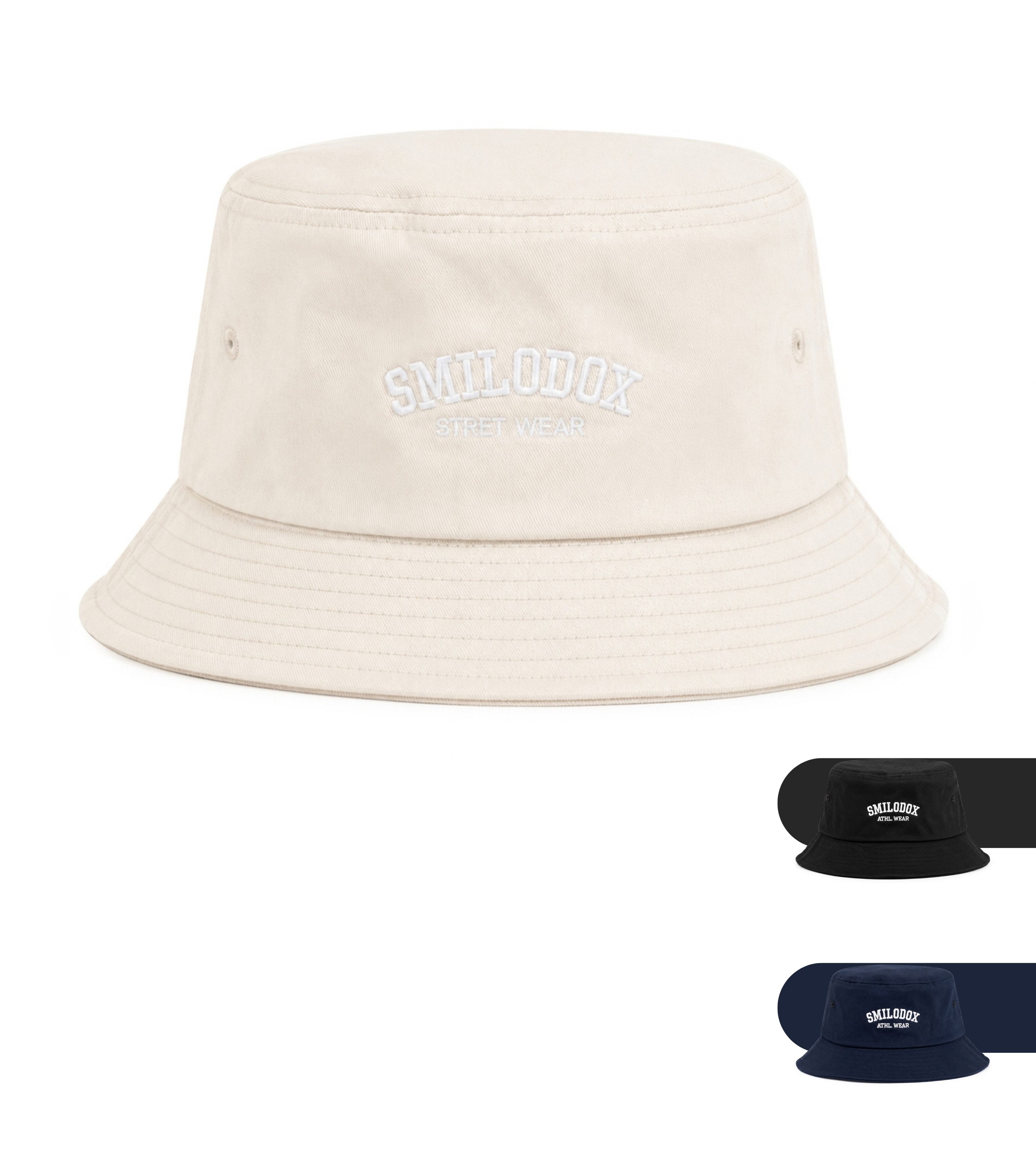 Smilodox Flex Cap Blysera Bucket Hat, College Style für Sommer & Streetwear Front-Stickerei, umlaufende Krempe, Luftösen, formstabil