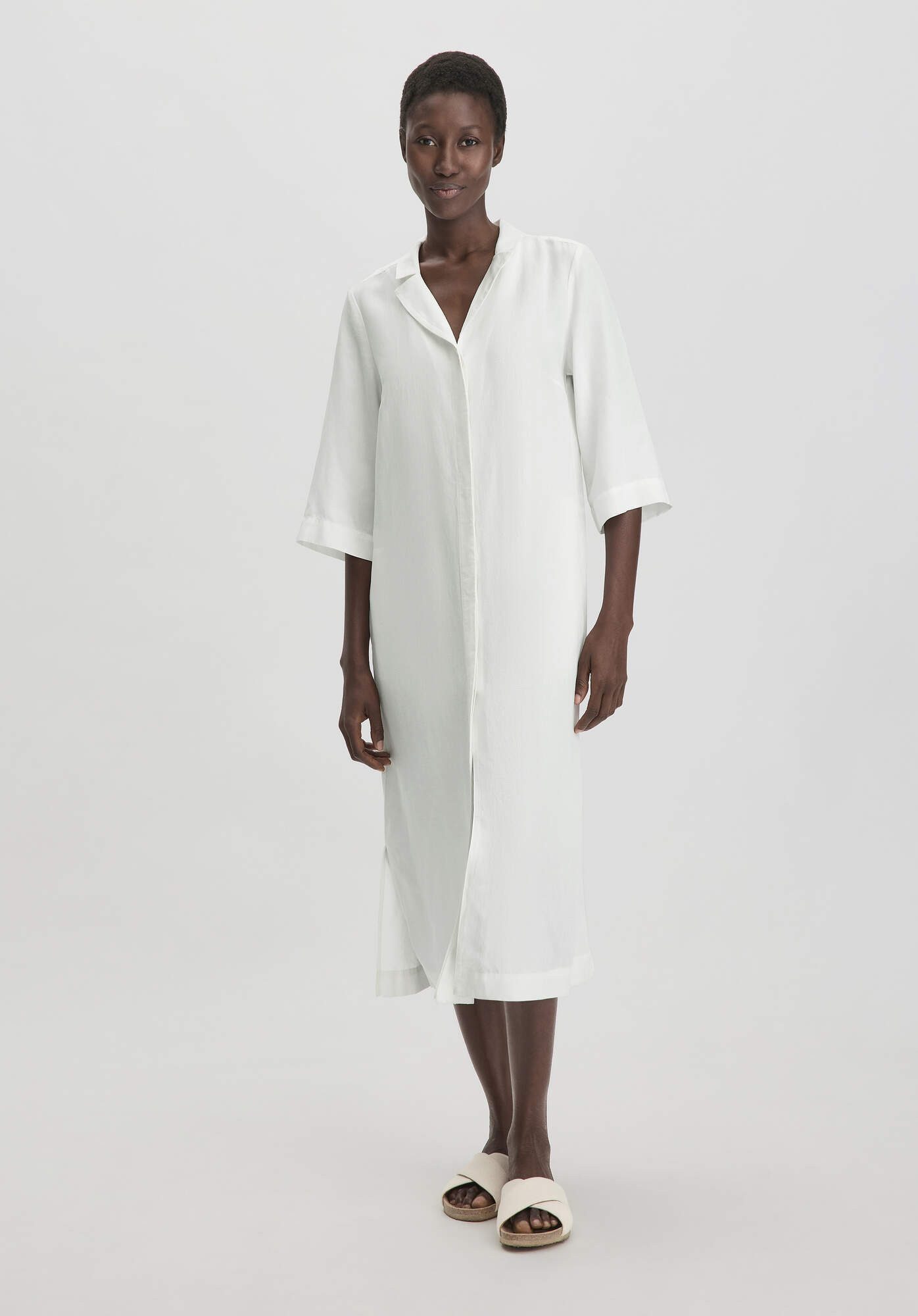 Hessnatur A-Linien-Kleid aus TENCEL Lyocell mit Leinen (1-tlg)