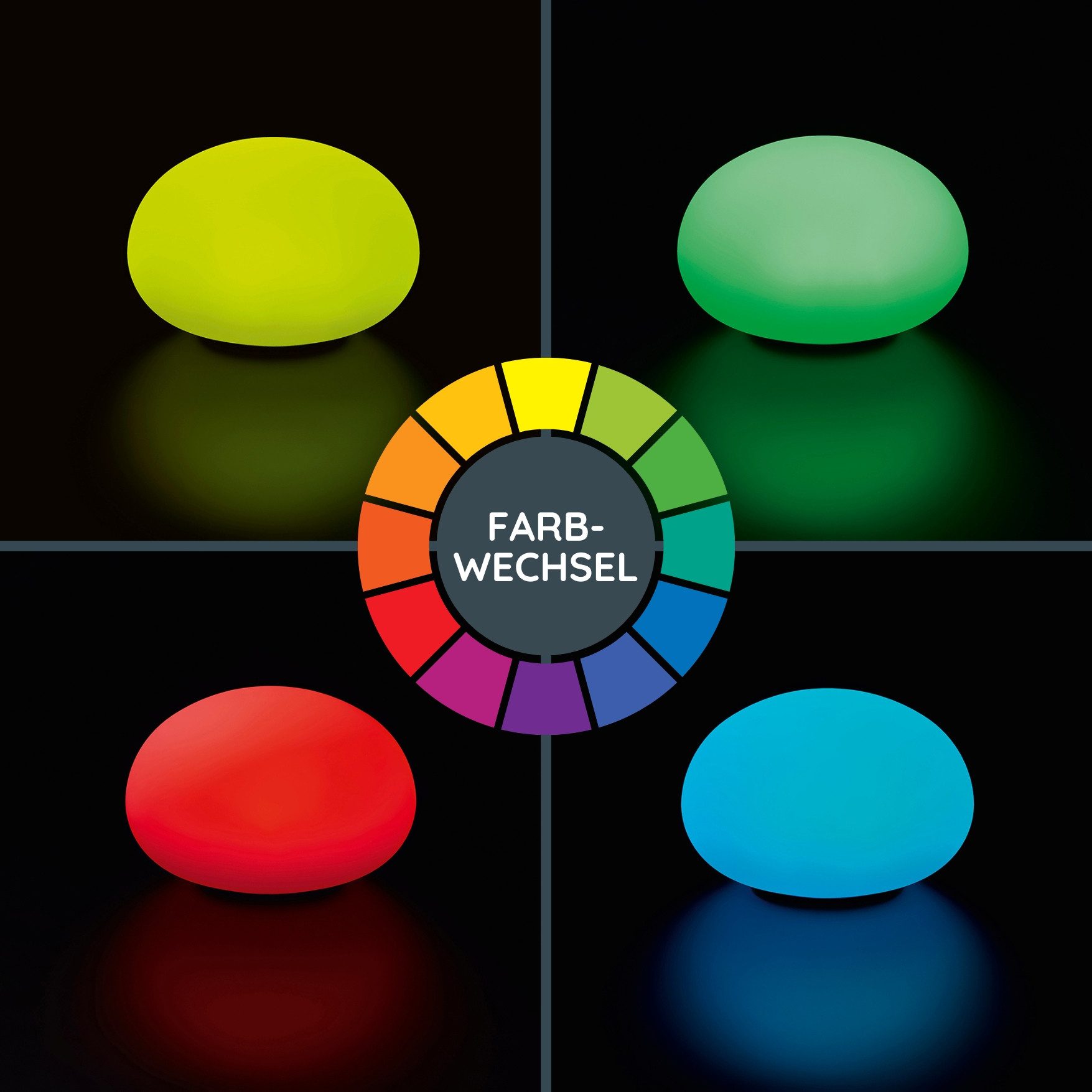 MeLiTec LED Solarleuchte Solar-Gartenleuchte LK02-6 Modell flache Kugel, LED-Solarlampe Outdoor, für Garten Balkon Terrasse, Farbwechsel