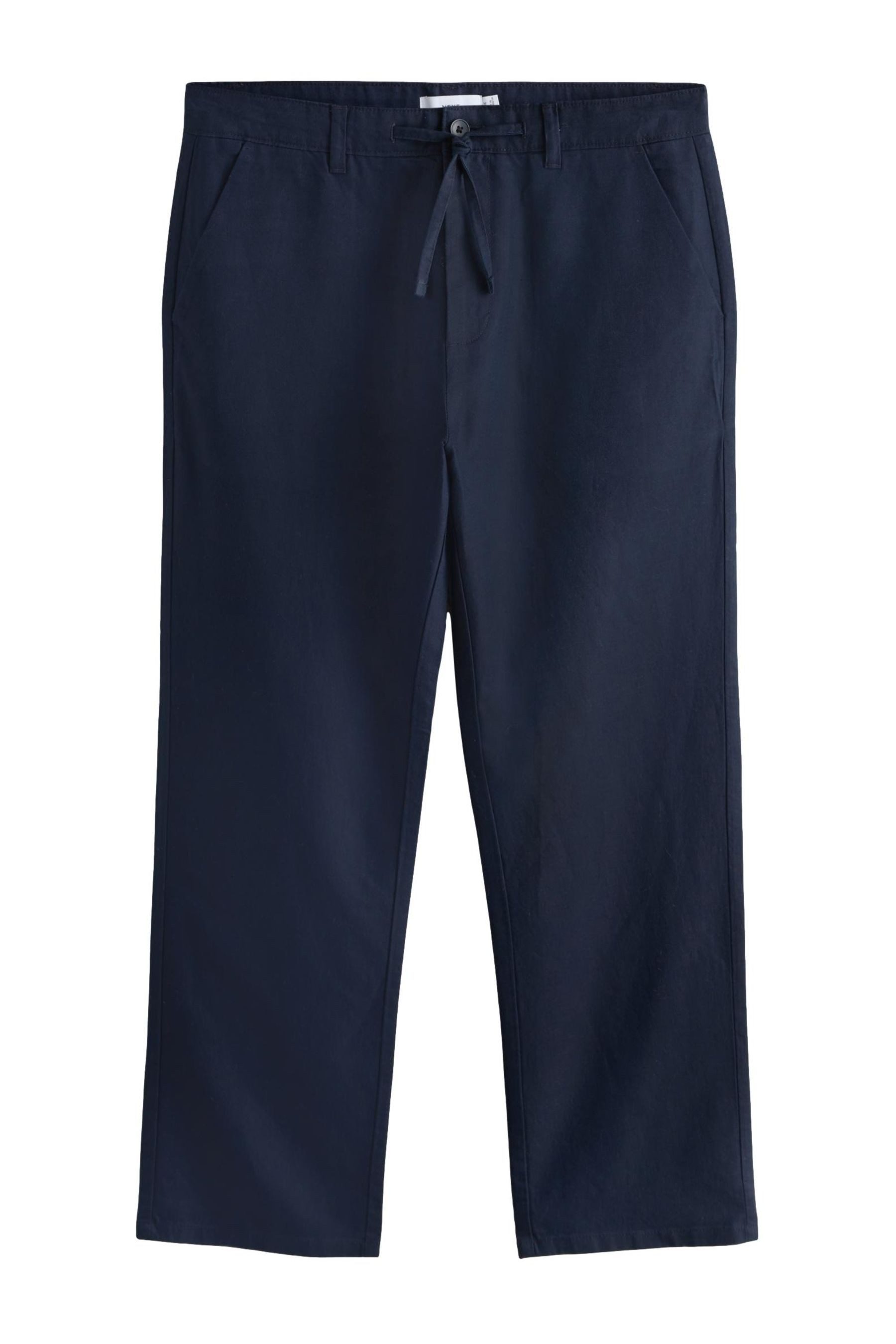 Chinohose Straight Fit Chinohose aus Baumwoll-Leinengemisch