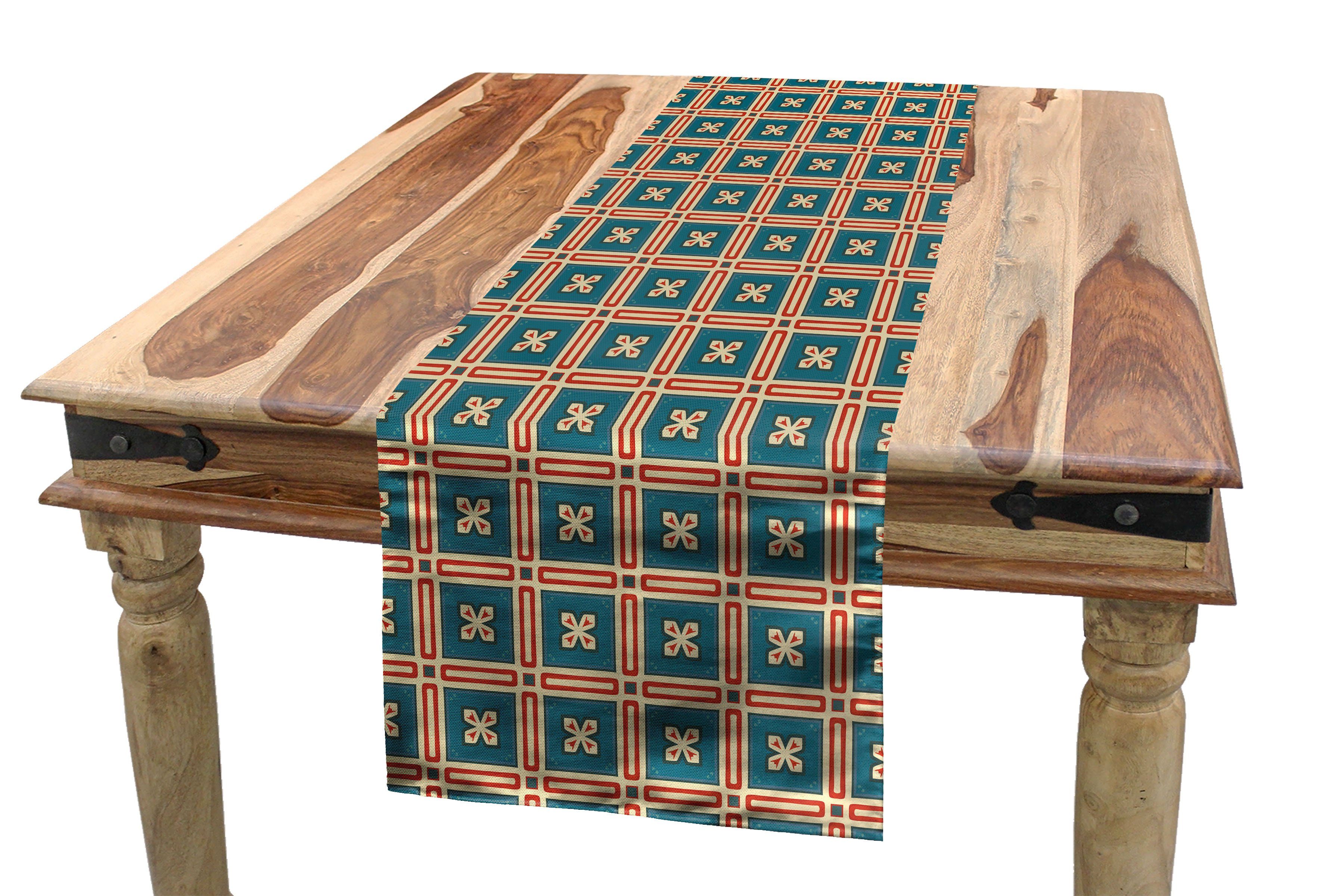 Abakuhaus Küche Dekorativer Tischläufer Tile Abstrakt Antique Tischläufer, Rechteckiger Esszimmer Floral