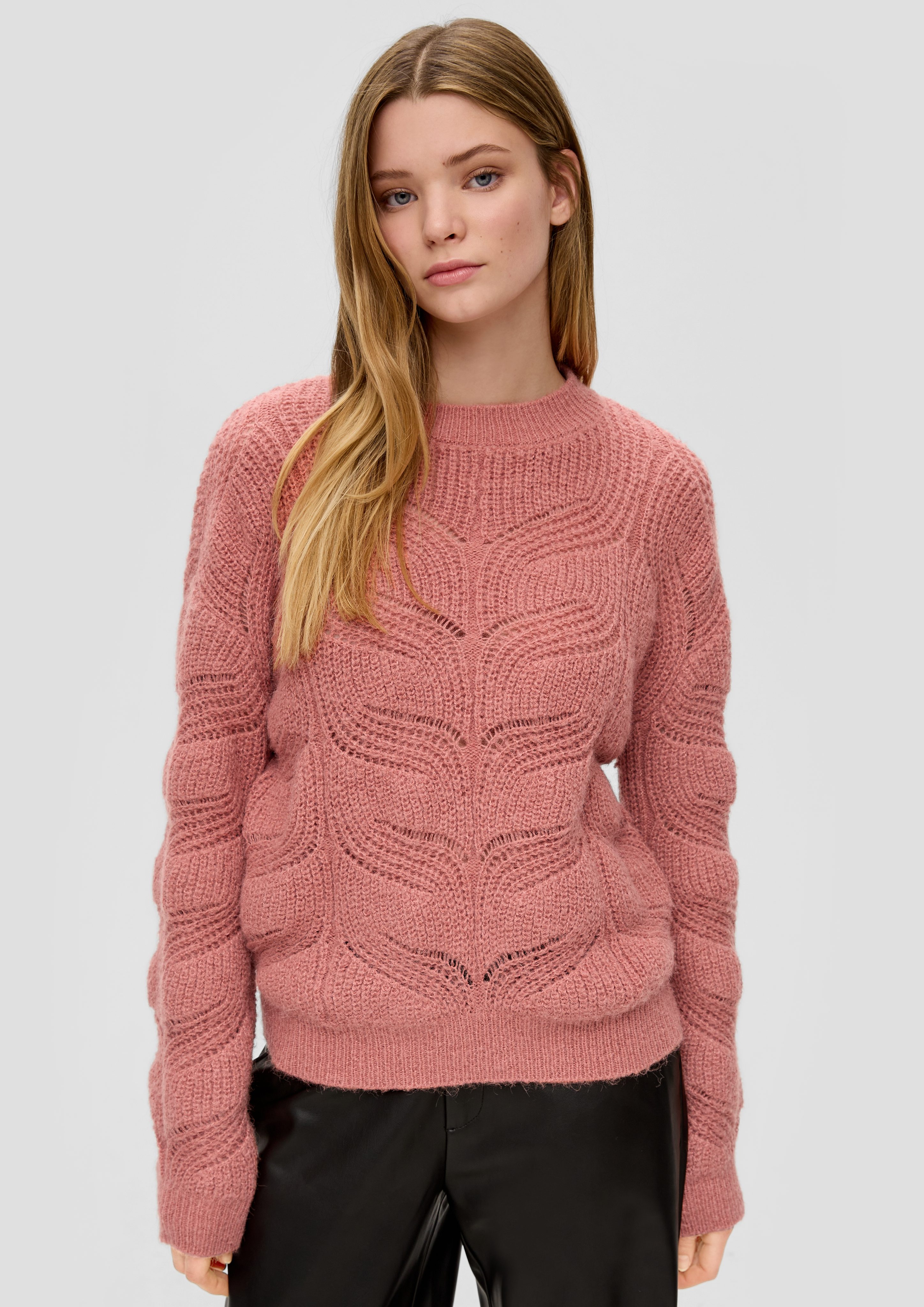 QS Strickpullover Strickpullover mit Zopfmuster günstig online kaufen