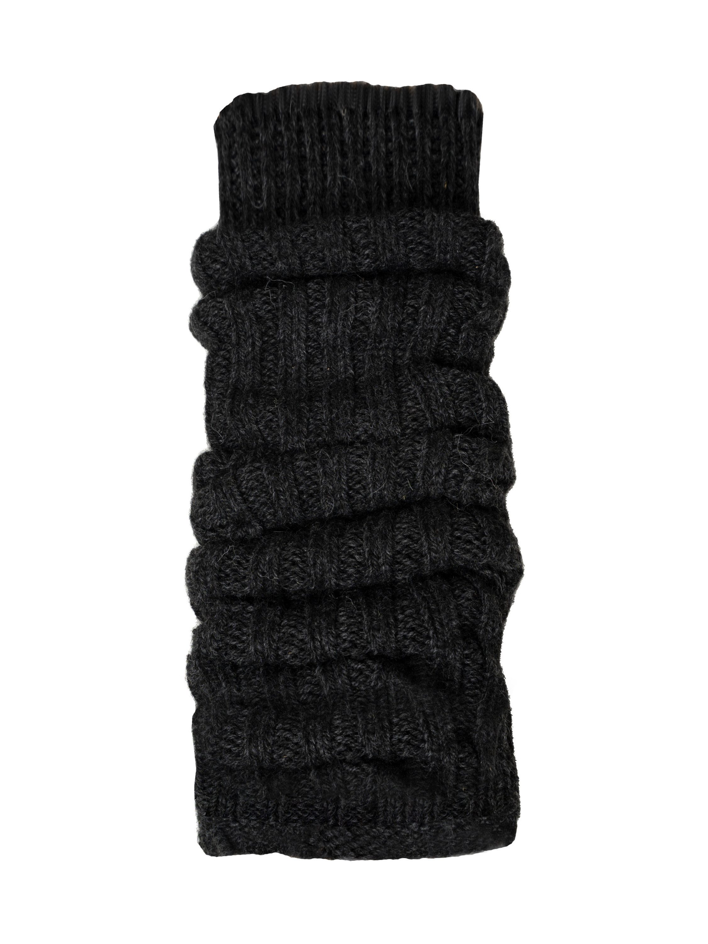HomeOfSocks Beinstulpen Beinstulpen, Alpaka, unifarben, 40% Wolle, Damen & Grobstrick, Höhe verstellbar, mit Gummibund