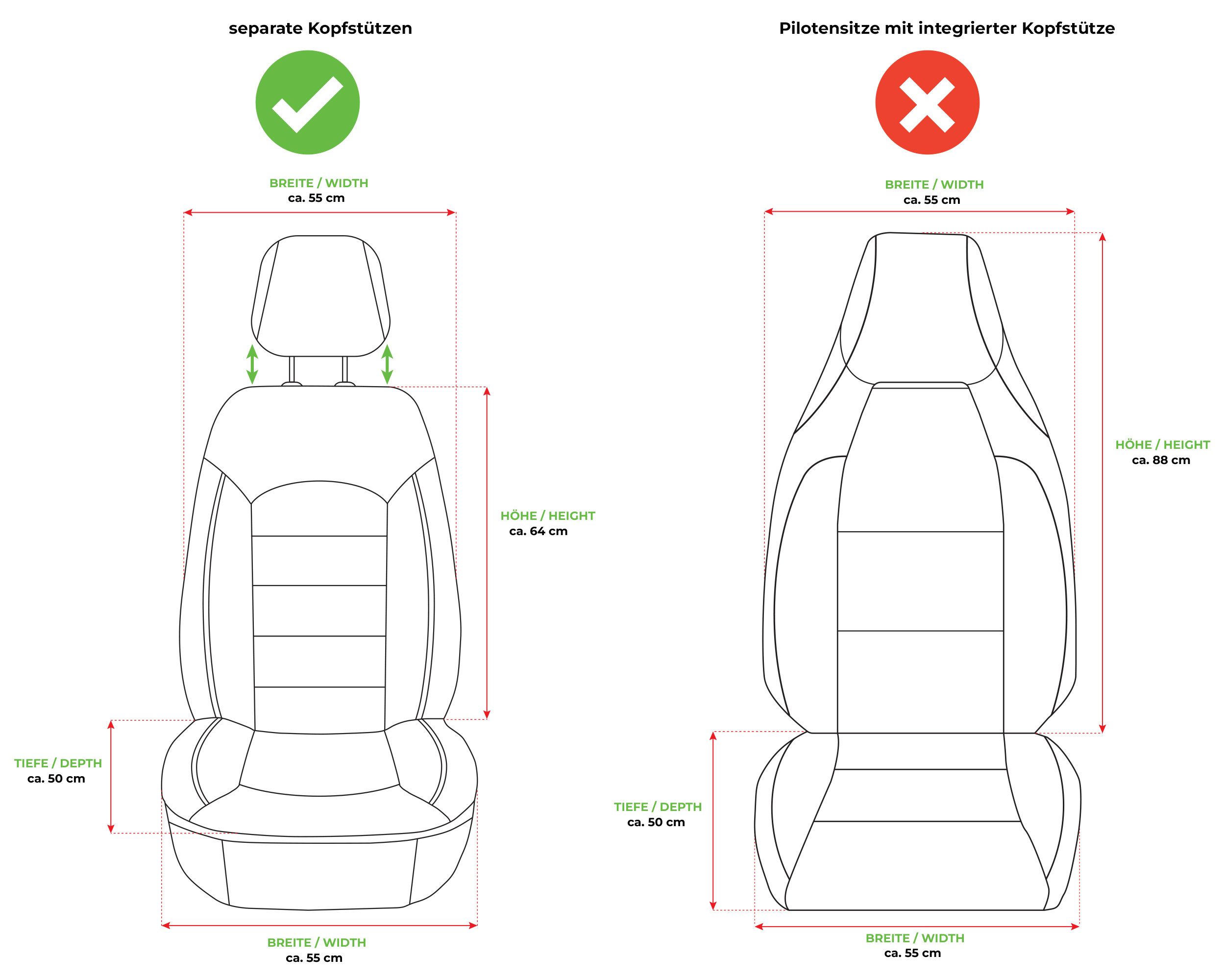 BREMER SITZBEZÜGE Autositzbezug für Ford Mondeo 5 Bj ab 2014 (ZM3), Set, Schonbezüge Sitzbezüge Fahrer und Beifahrer, in Schwarz/Orange