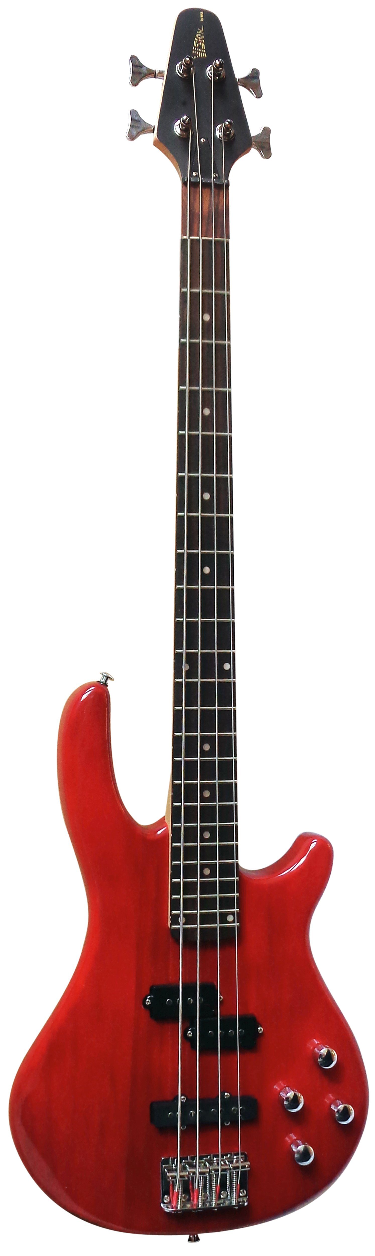 MSA E-Bass Elektrobass Long Scale - Singelcoil, Walnuss Griffbrett, Hochglanz poliert E Bass